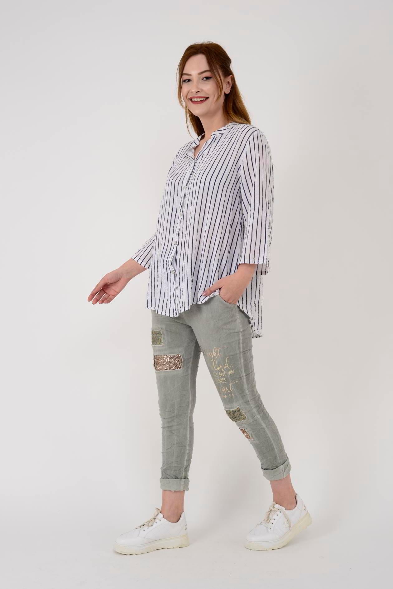 25003 LINE ÇİZGİLİ GÖMLEK