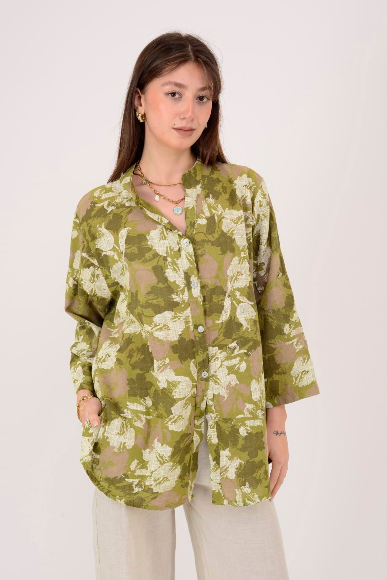 25003 BATİK DESEN GÖMLEK