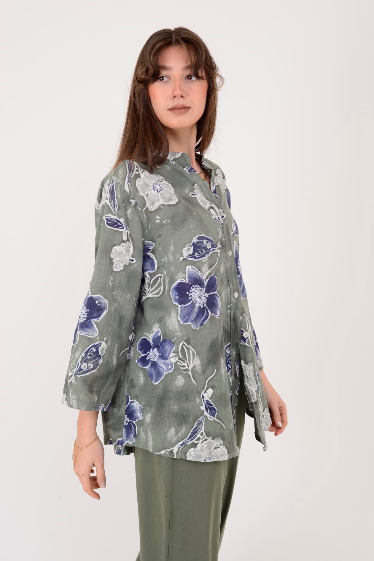 25003 ÇİÇEK DESEN GÖMLEK