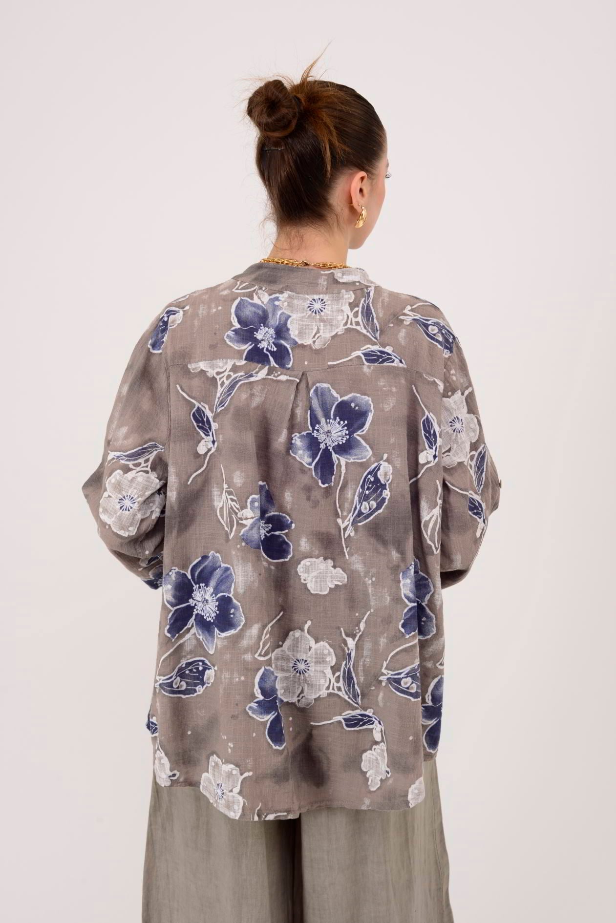 25003 ÇİÇEK DESEN GÖMLEK