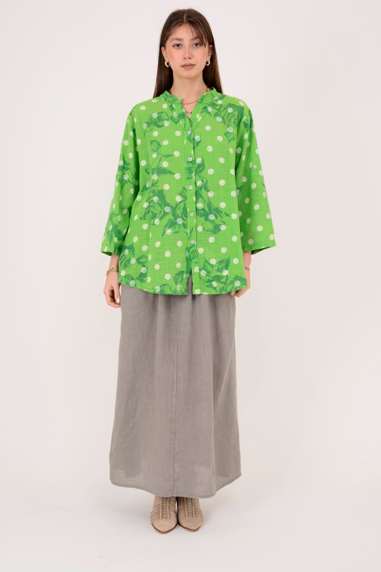 25003 PUANTİYE DESEN GÖMLEK