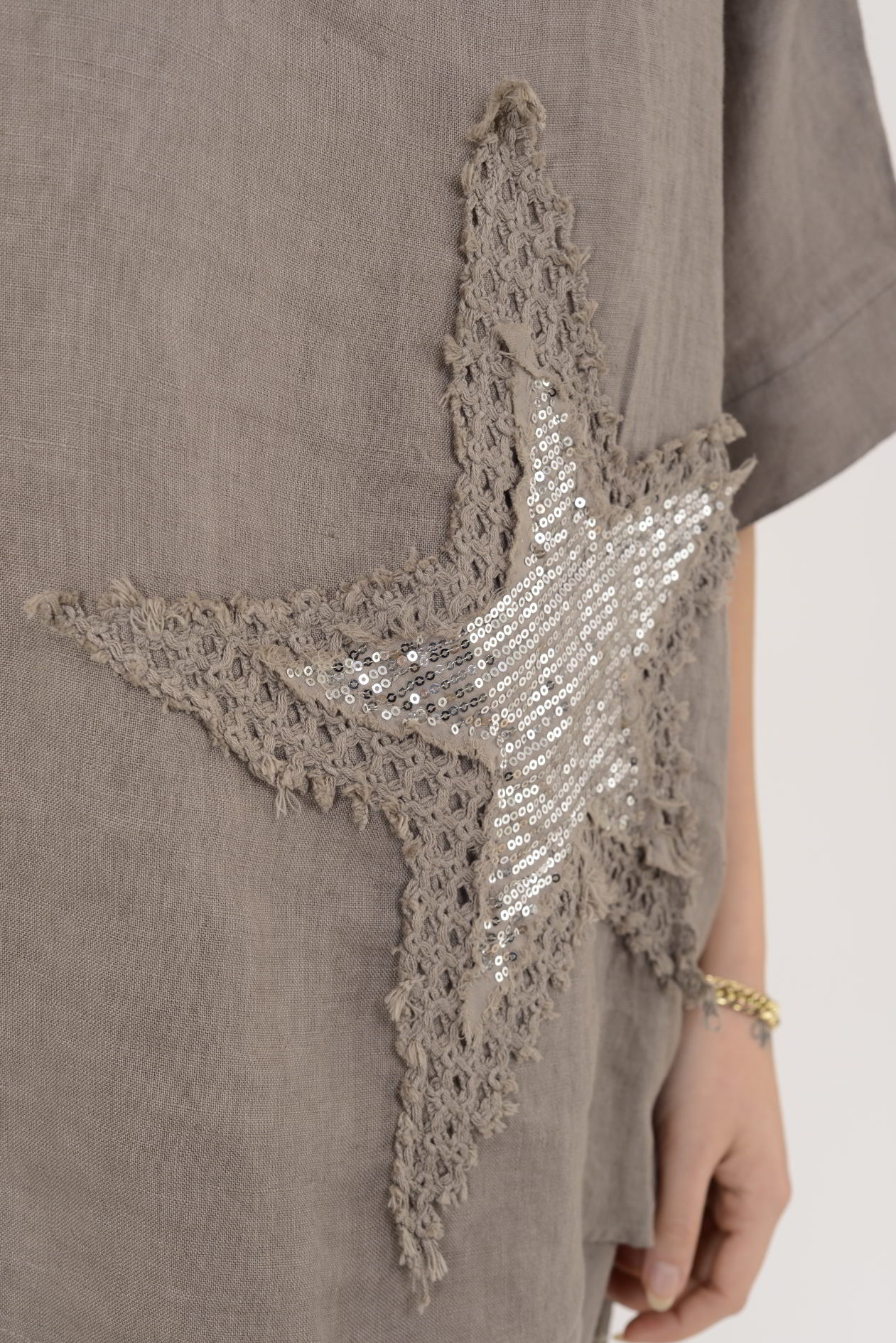 25577 STAR PAYET DETAYLI 2Lİ KETEN TAKIM