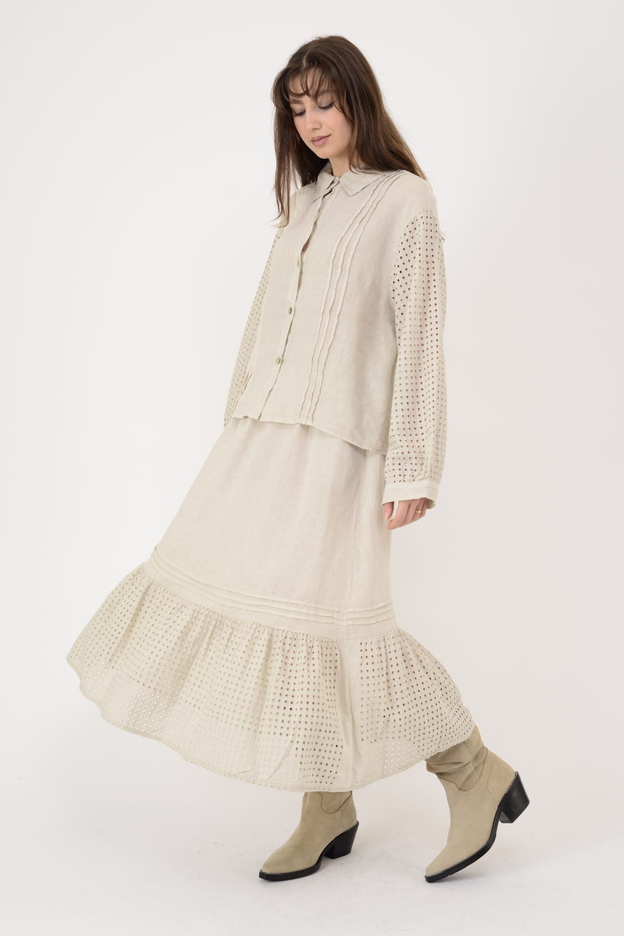 25595 FİSTO DETAYLI 2Lİ KETEN TAKIM