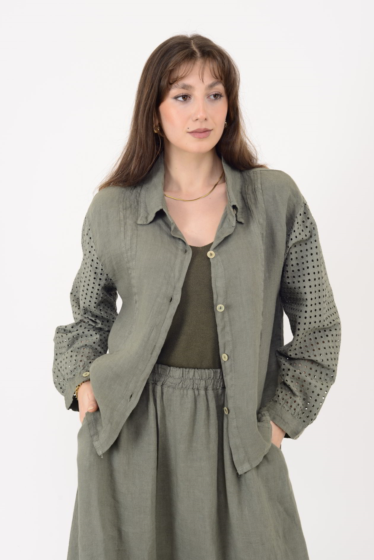 25595 FİSTO DETAYLI 2Lİ KETEN TAKIM