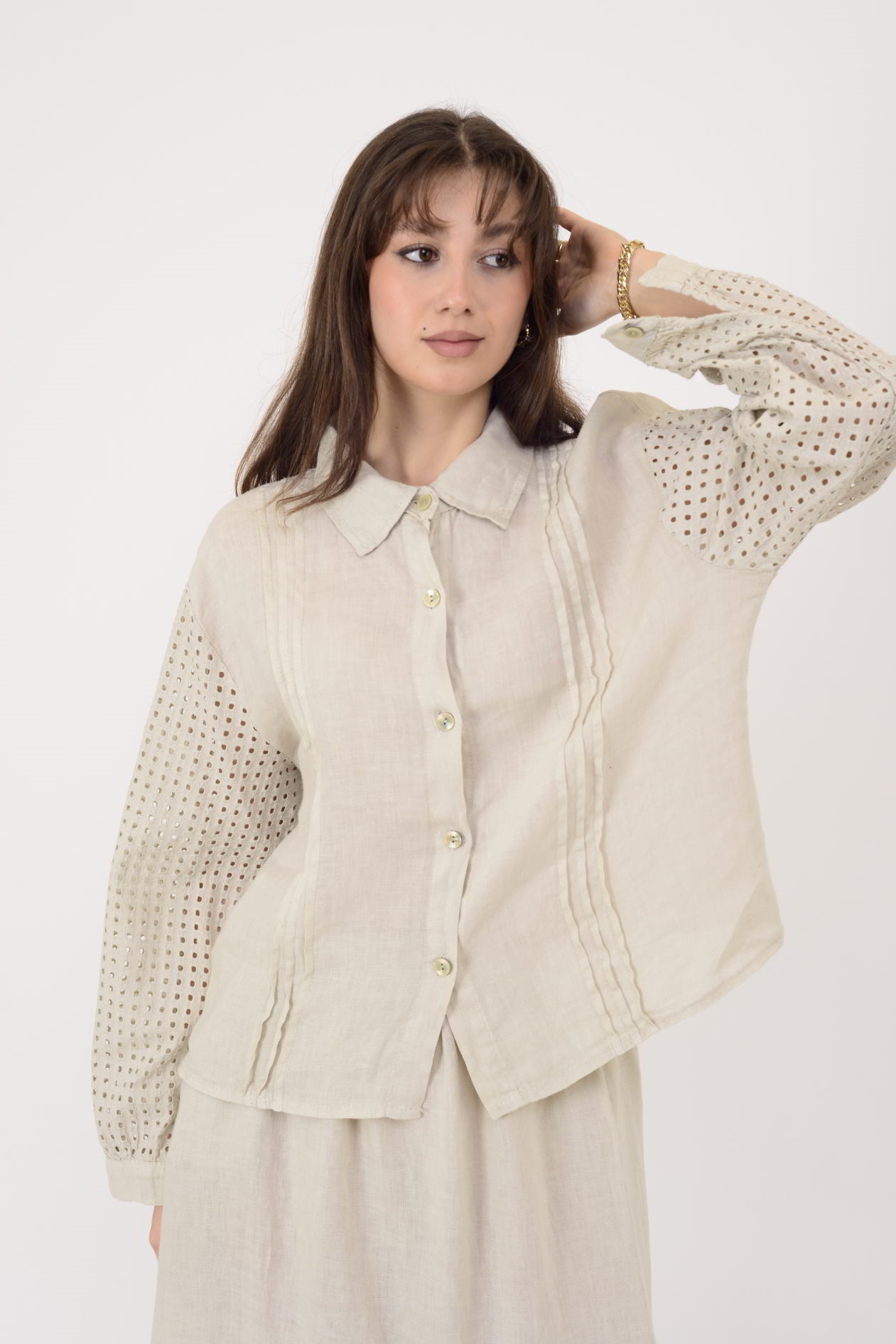 25595 FİSTO DETAYLI 2Lİ KETEN TAKIM