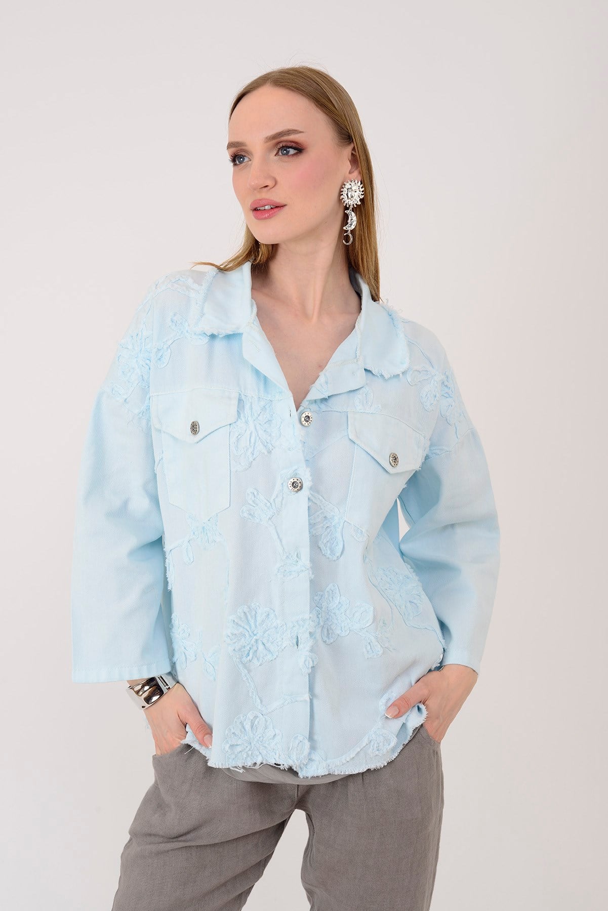 31006 KABARTMALI SARMAŞIK DESEN CEKET
