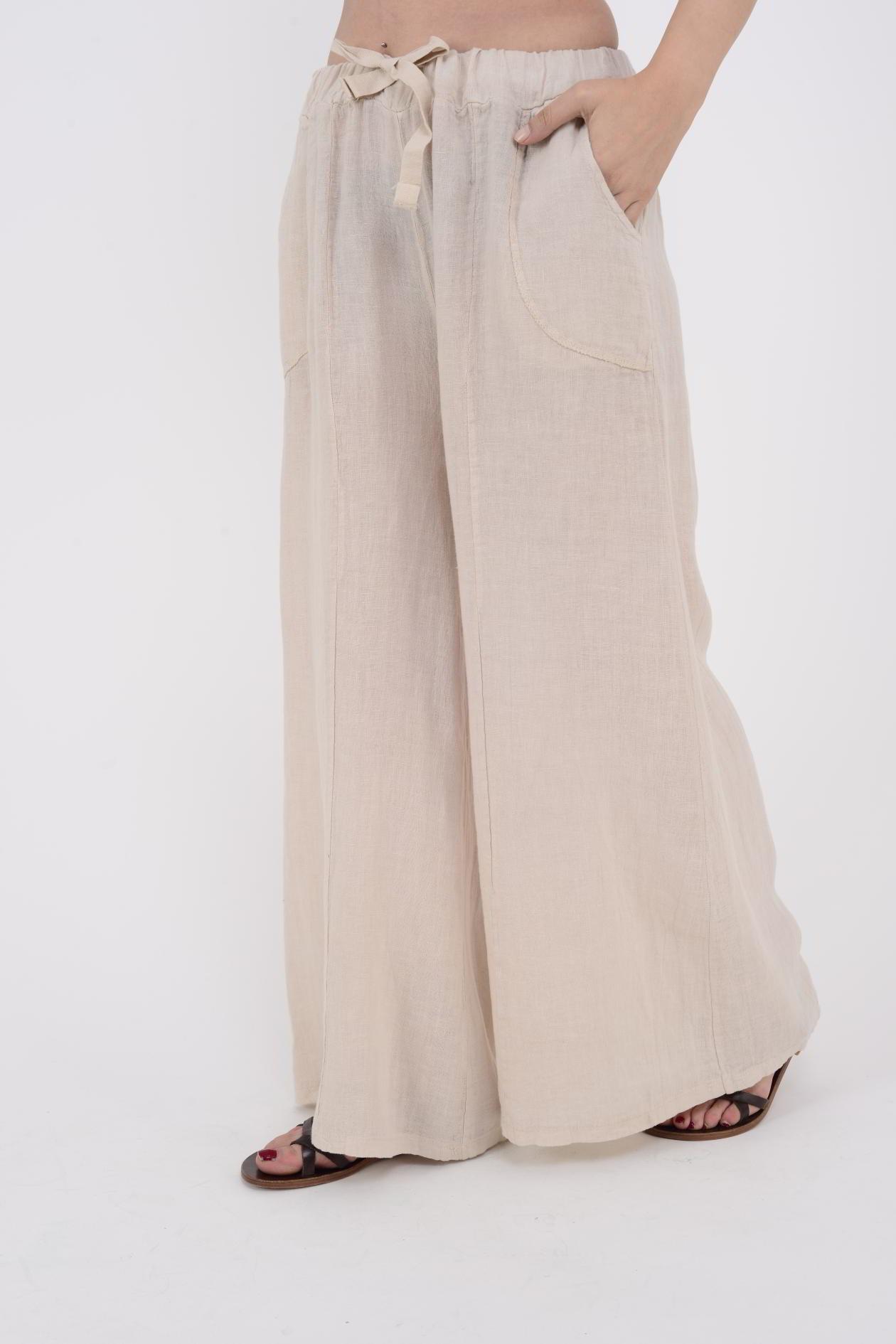 3827 CEP DETAYLI KETEN PANTOLON