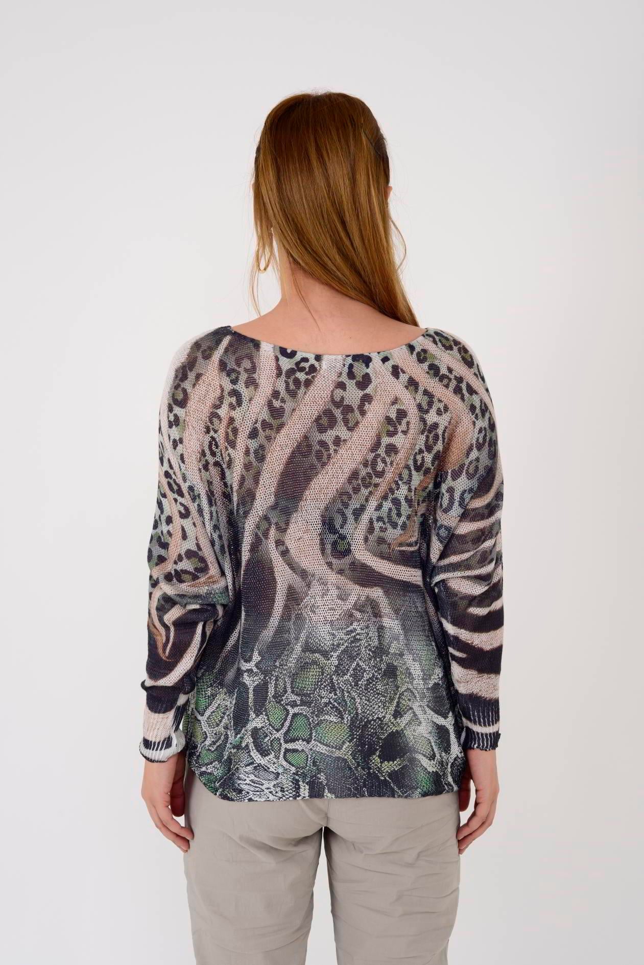 52000-7 MERRY LEOPAR DESEN MERSERİZE BLUZ
