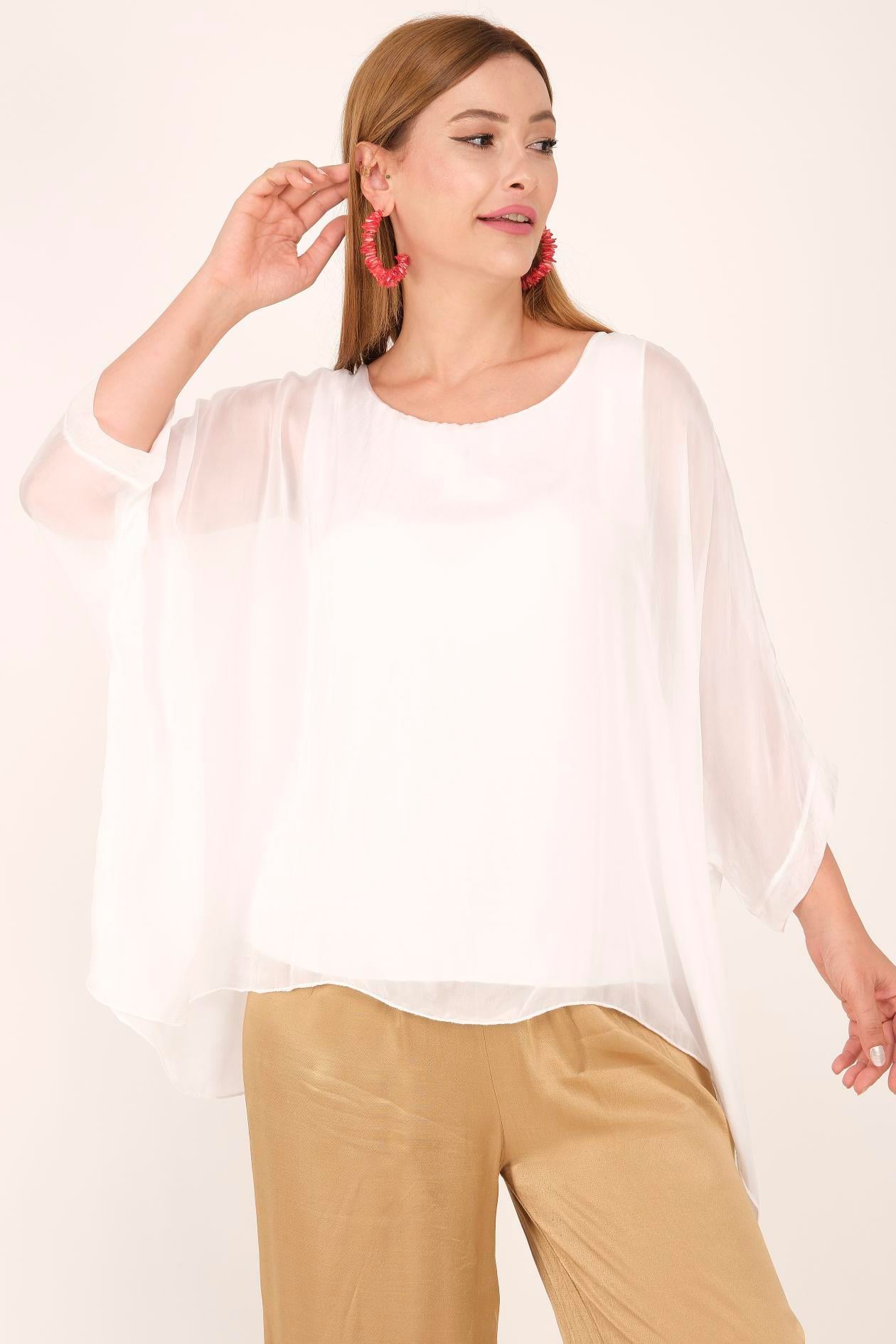 5687 YARASA KOL İPEK BLUZ