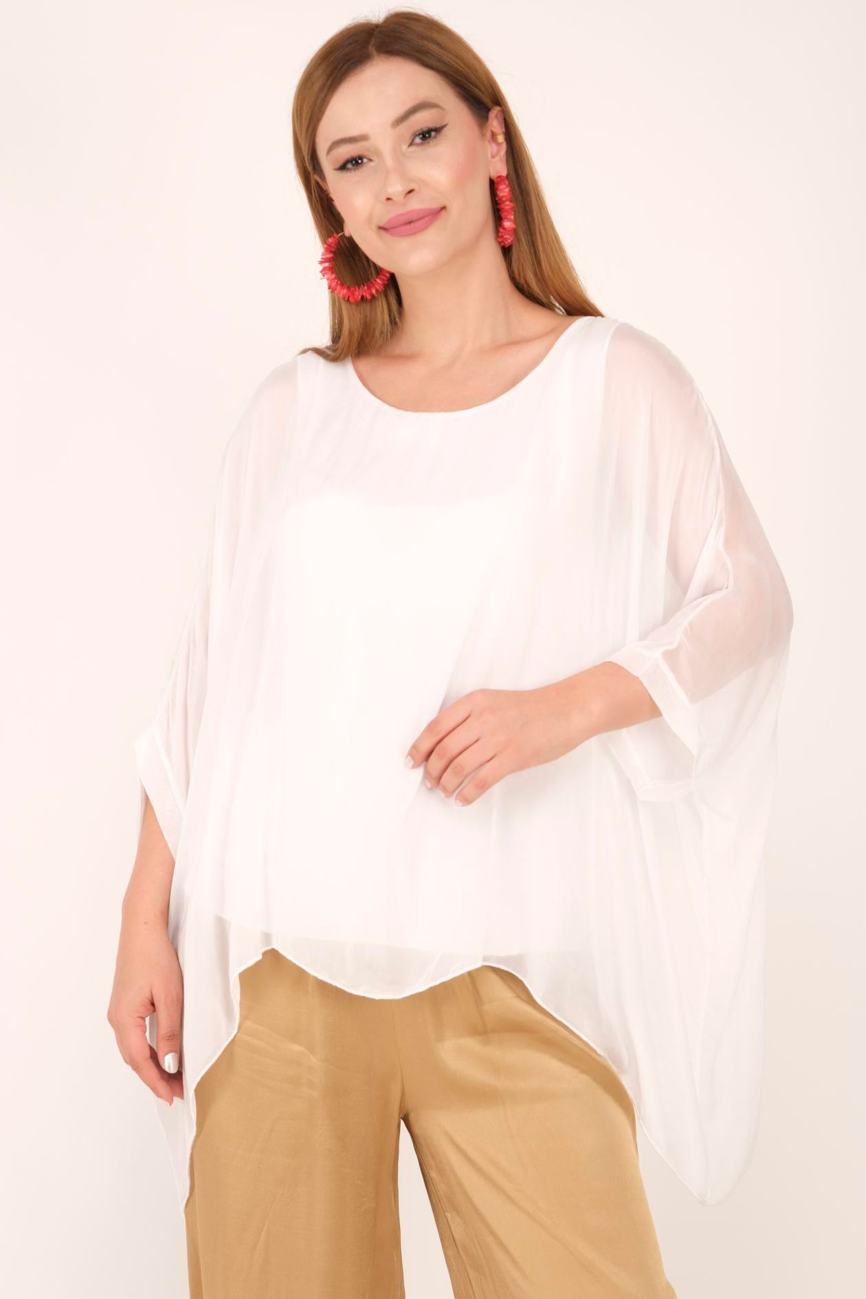 5687 YARASA KOL İPEK BLUZ