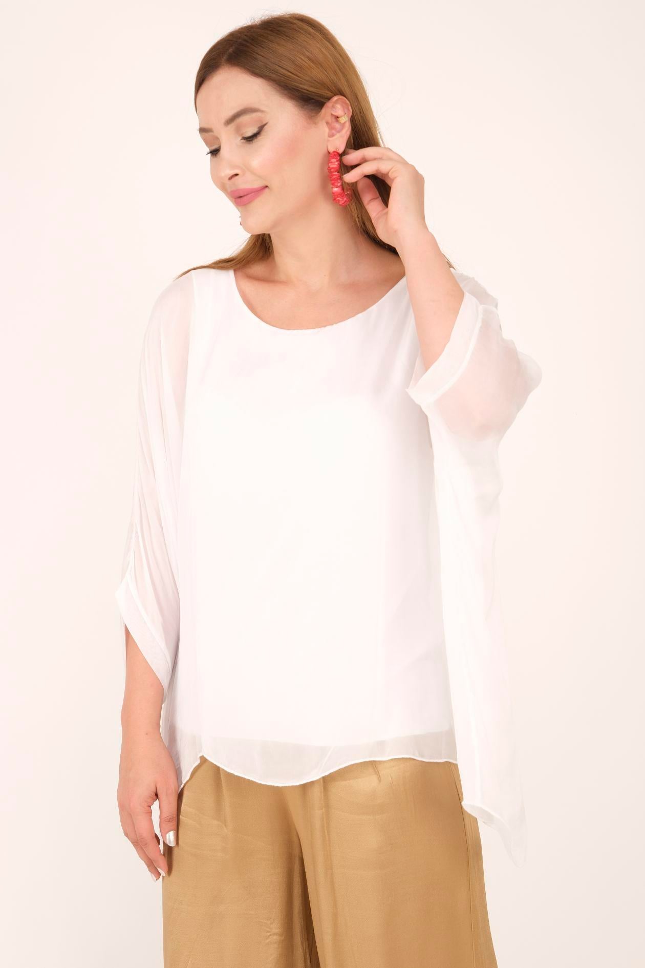 5687 YARASA KOL İPEK BLUZ