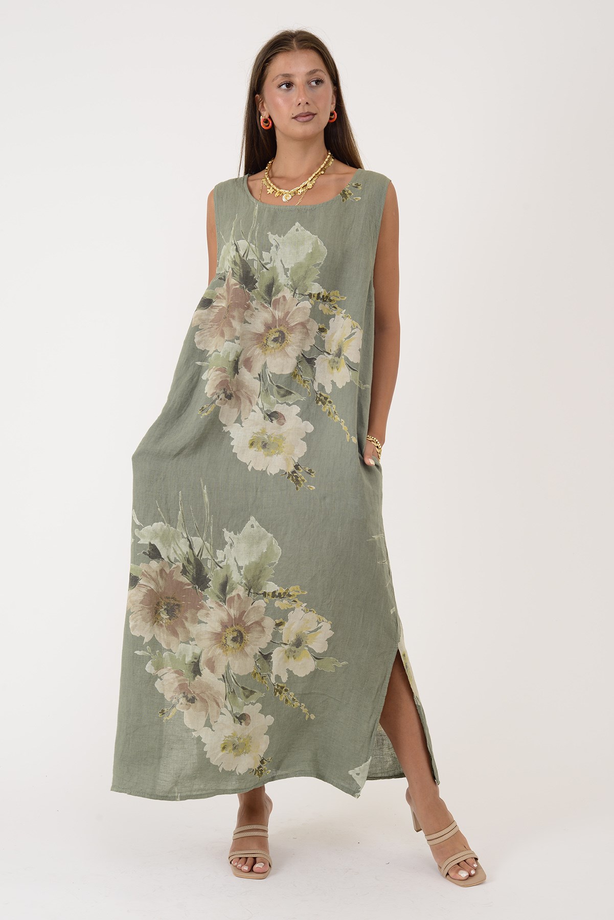 62189 BUKET DESEN BOLERO DETAYLI 2Lİ KETEN TAKIM