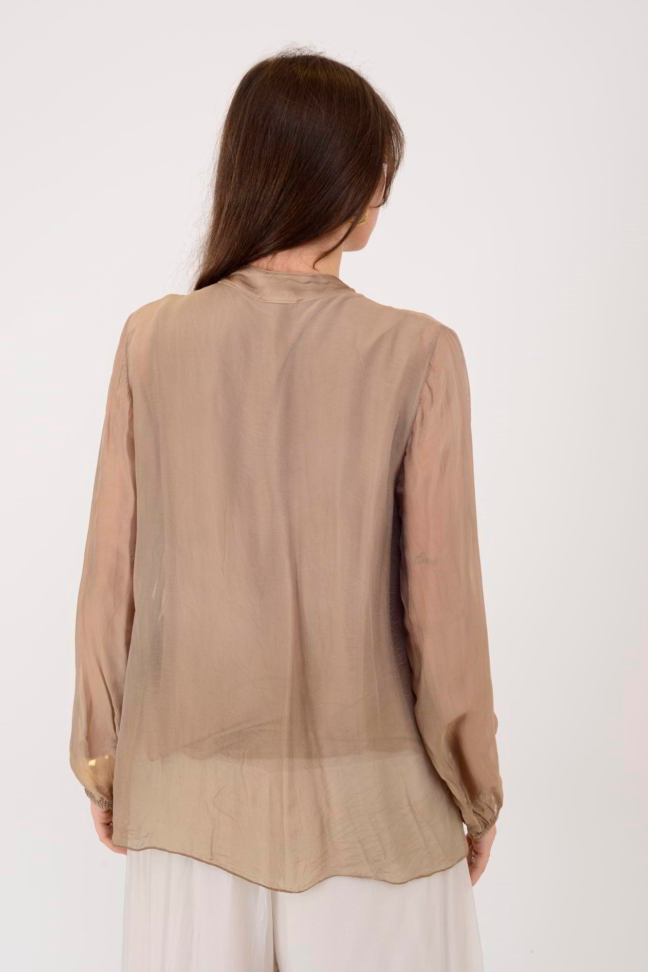 7322 COSTELLO FIRFIR DETAYLI İPEK BLUZ