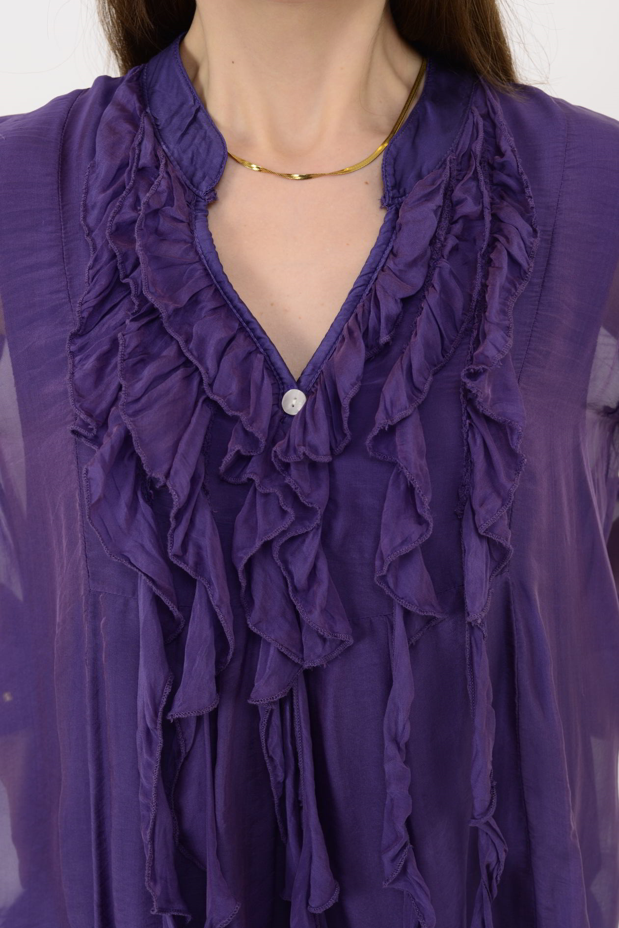 7322 COSTELLO FIRFIR DETAYLI İPEK BLUZ