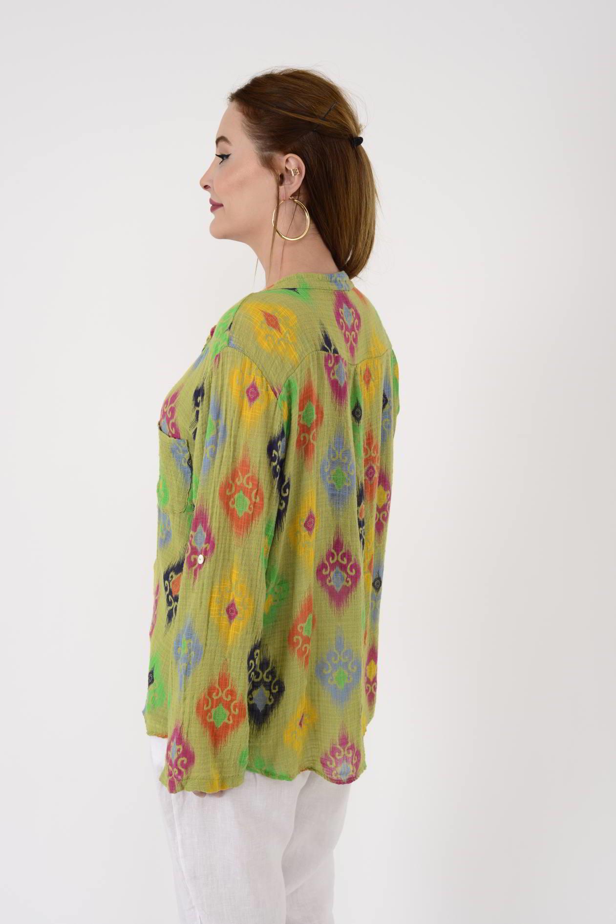 83931 IKAT DESENLİ GÖMLEK