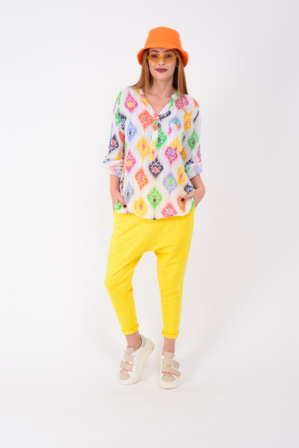 83931 IKAT DESENLİ GÖMLEK