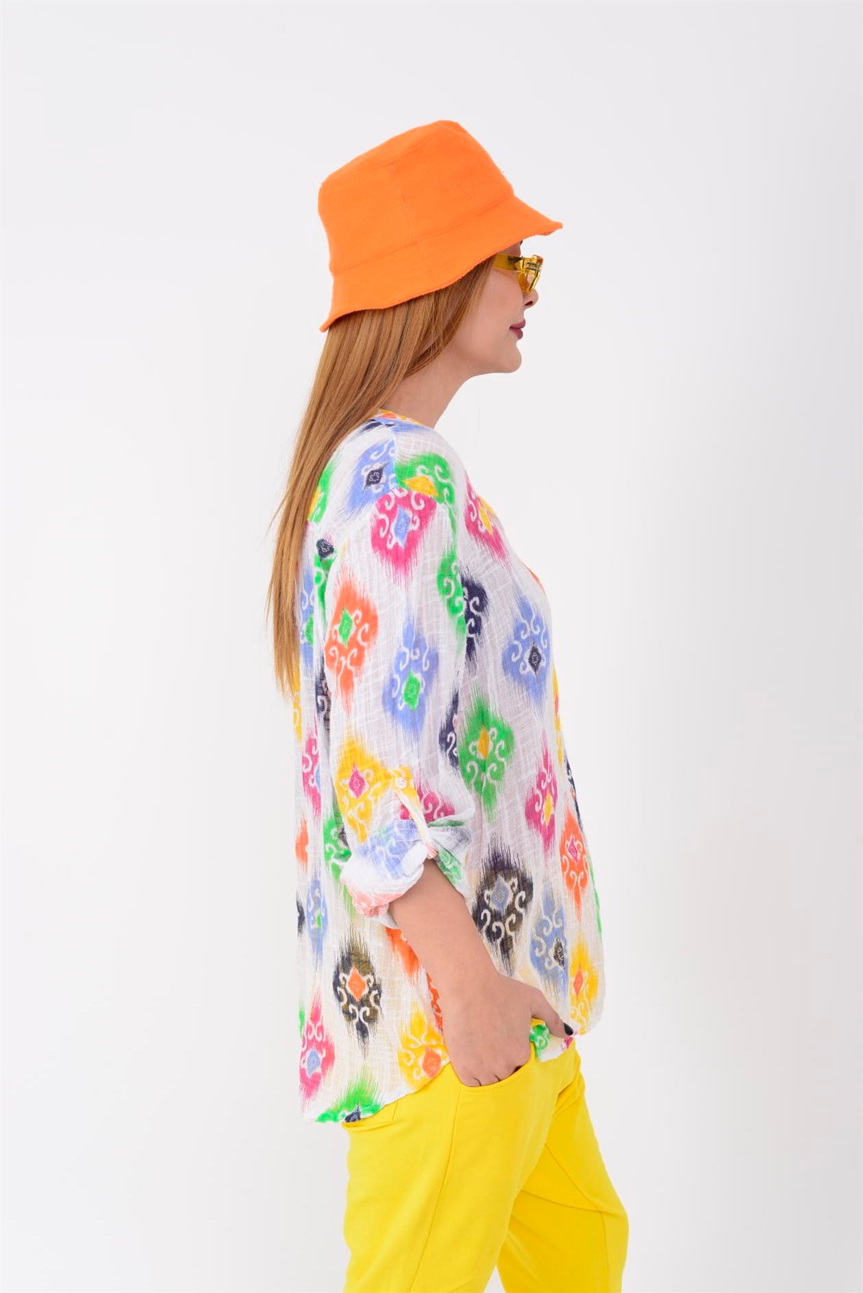 83931 IKAT DESENLİ GÖMLEK