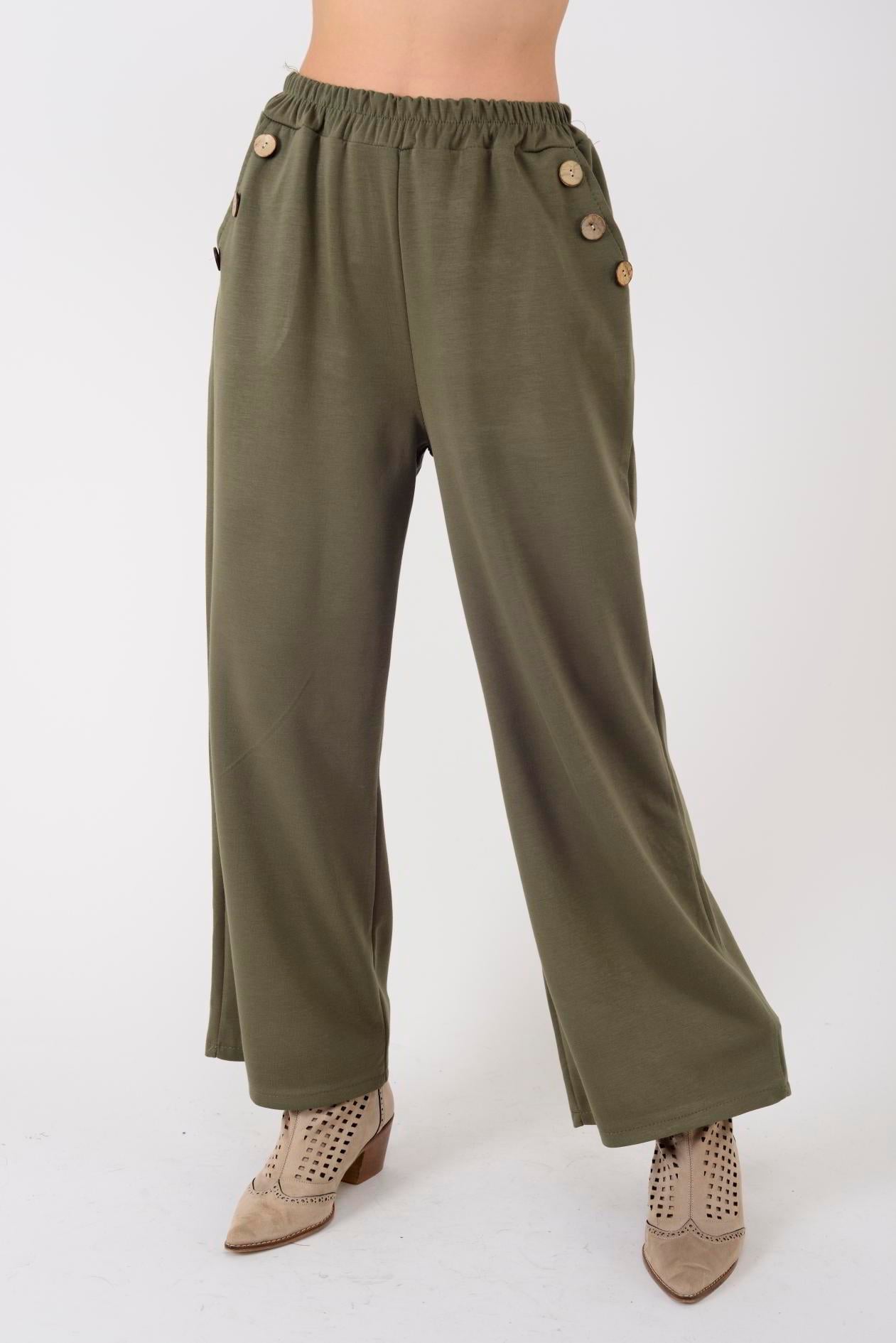 8573 DÜĞME DETAYLI MODAL PANTOLON