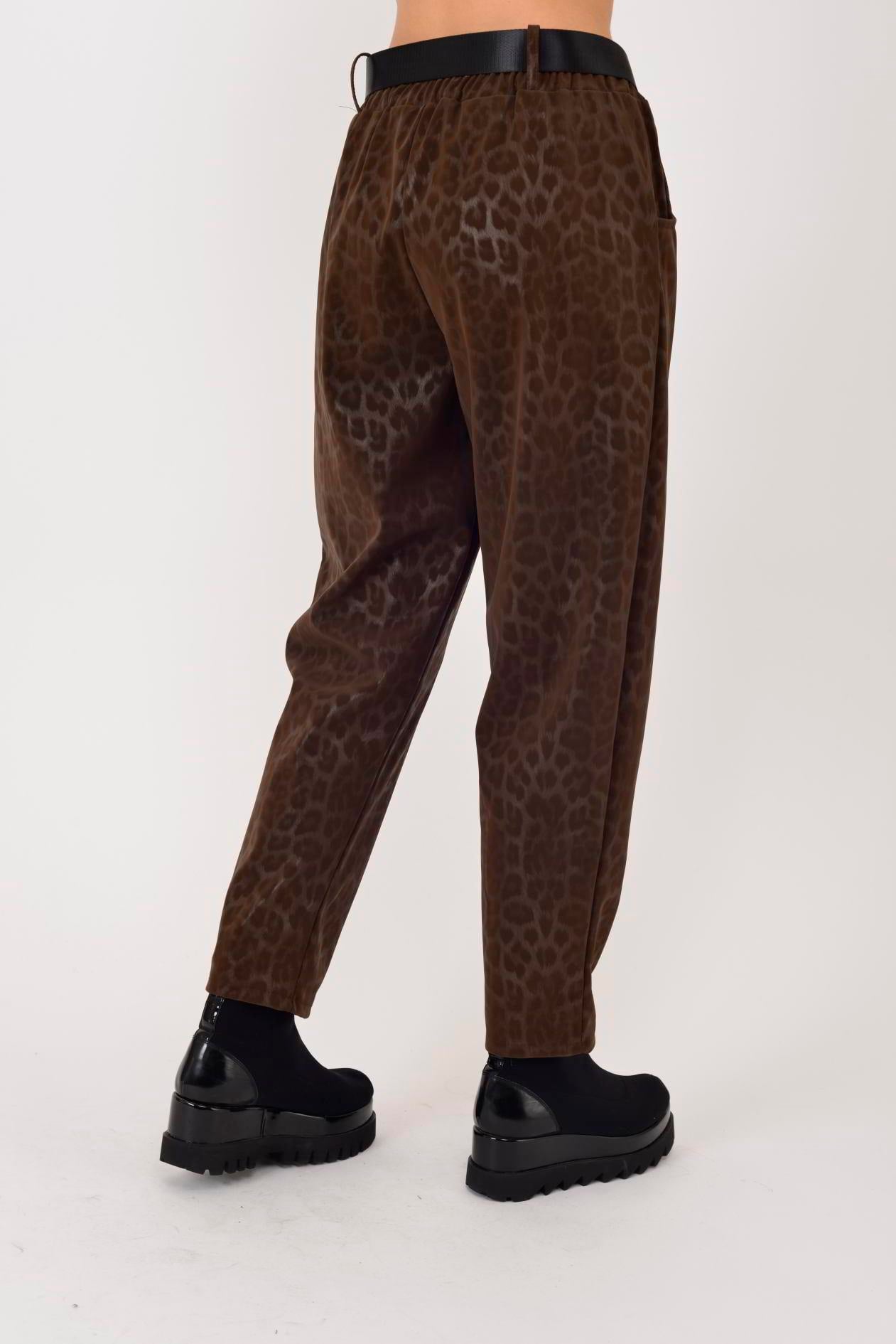 8600 KEMER DETAYLI LEOPAR DESEN PANTOLON