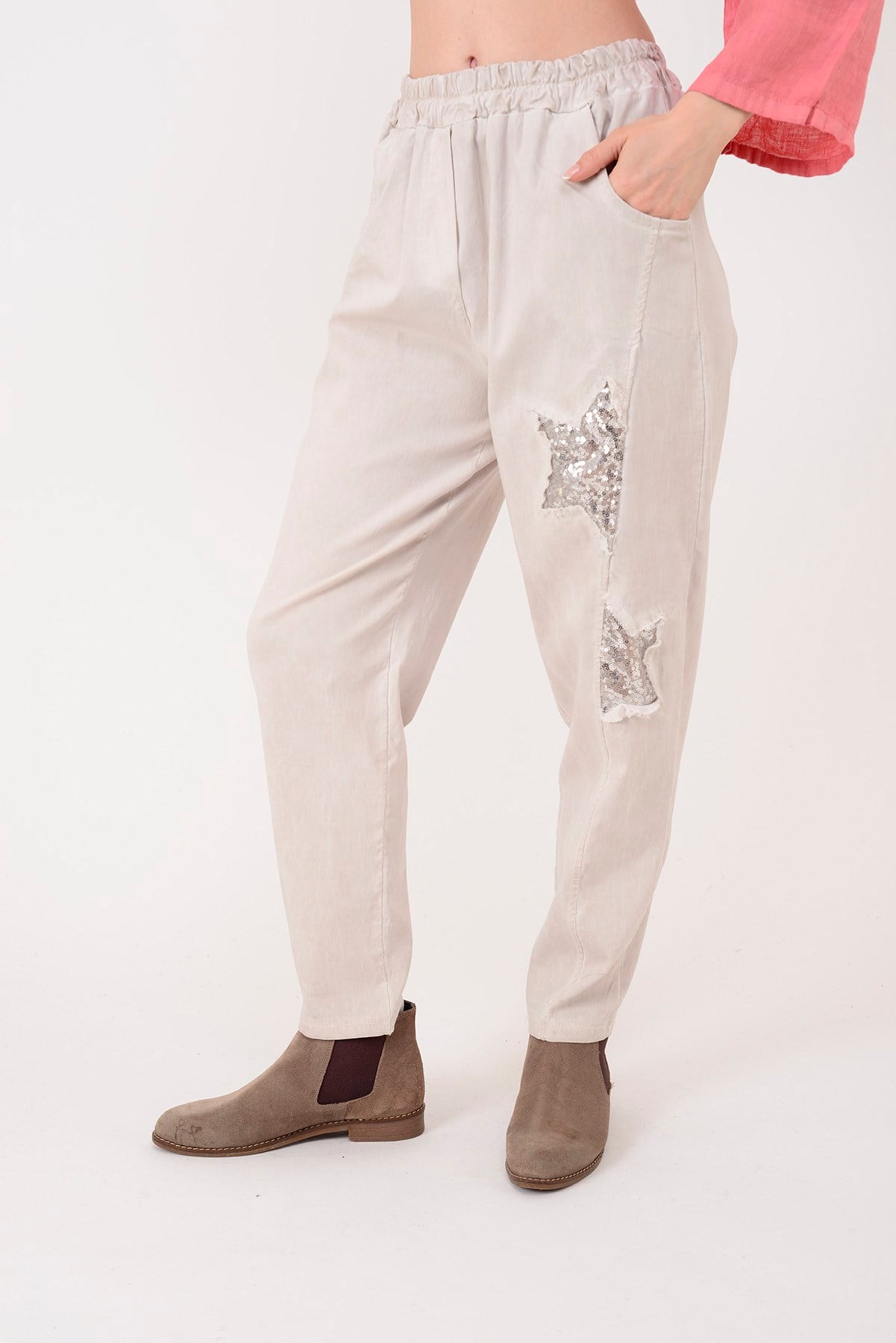 8635 STAR PAYET DETAYLI GABARDİN PANTOLON