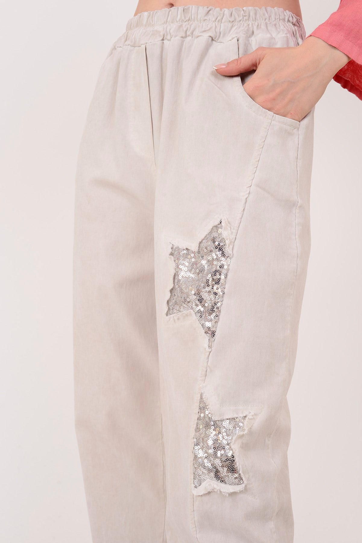8635 STAR PAYET DETAYLI GABARDİN PANTOLON