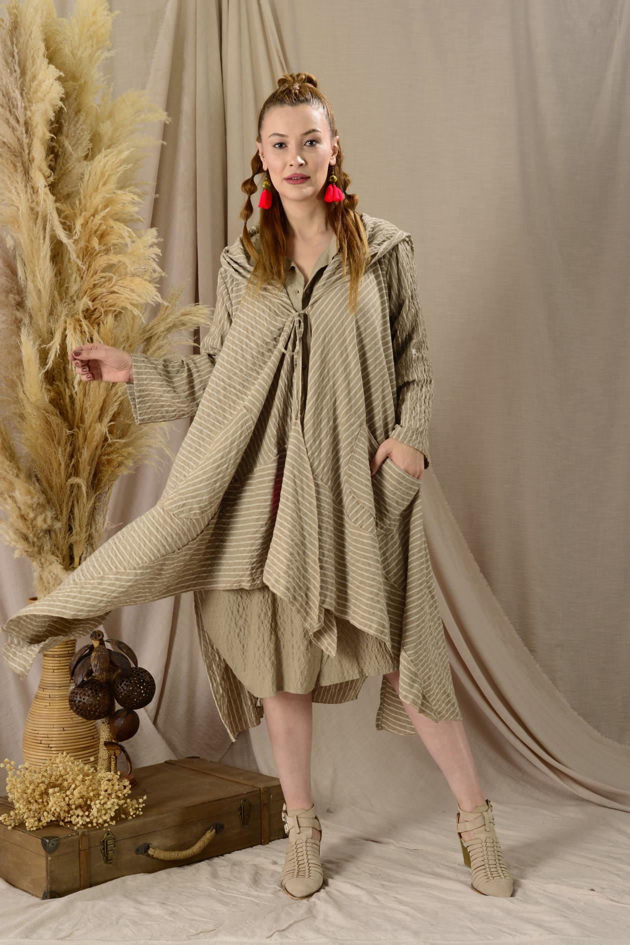 ADN002 CADI KAPÜŞONLU PÜSKÜLLÜ BOHO KAP