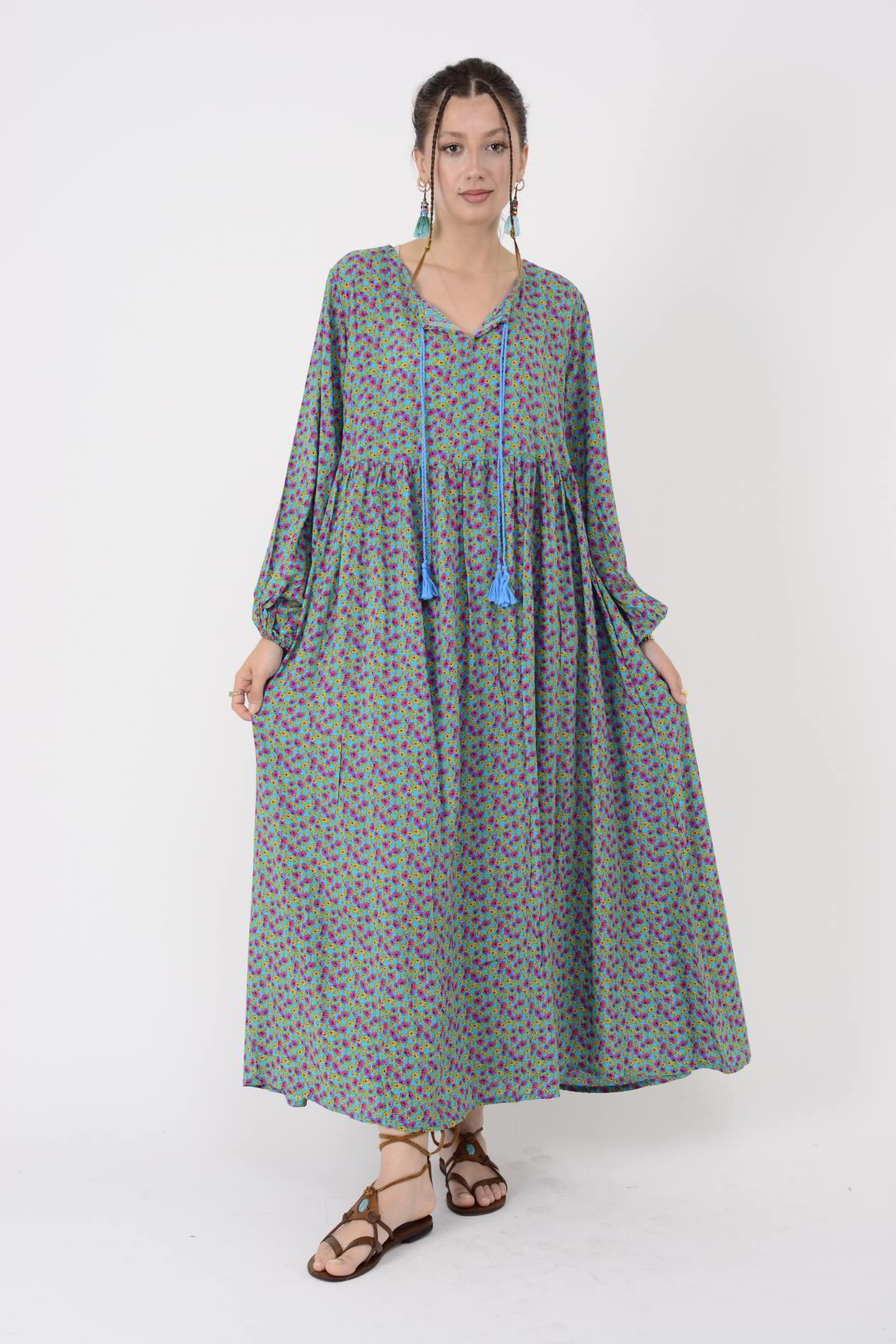 AN10494 PONPONLU ÇITIR DESEN ELBİSE