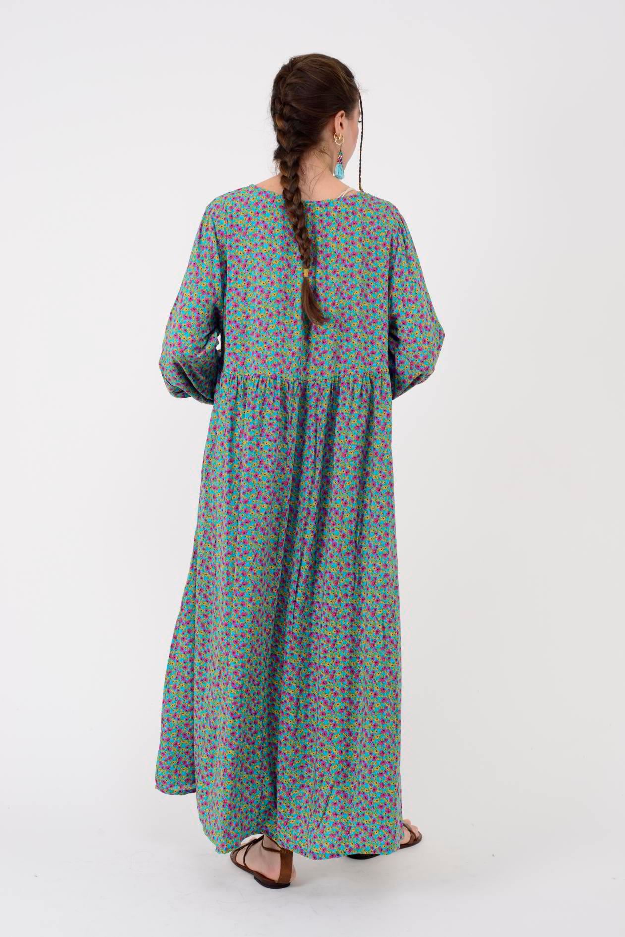 AN10494 PONPONLU ÇITIR DESEN ELBİSE