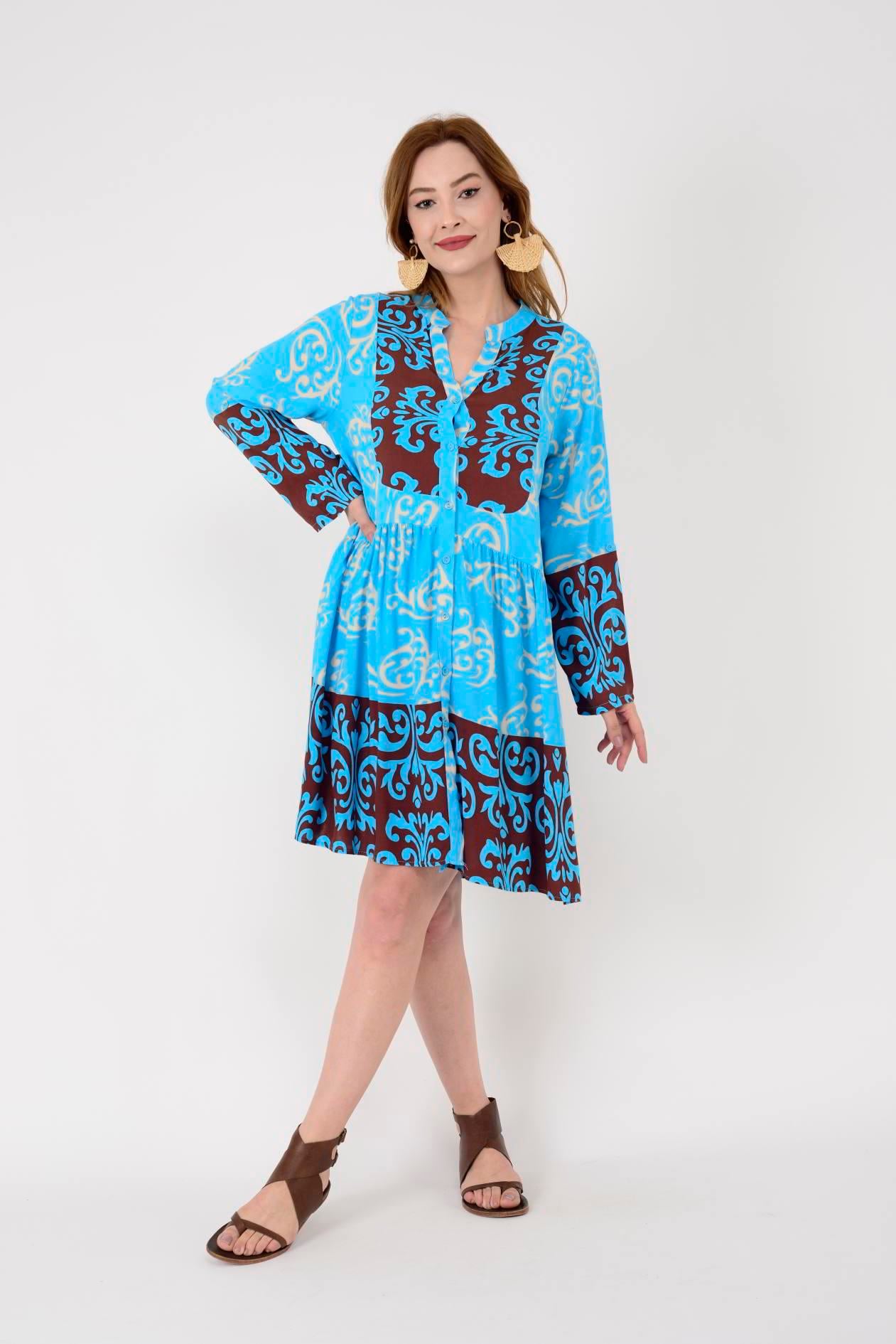 AN10526 REGINA VOLANLI KISA ELBİSE
