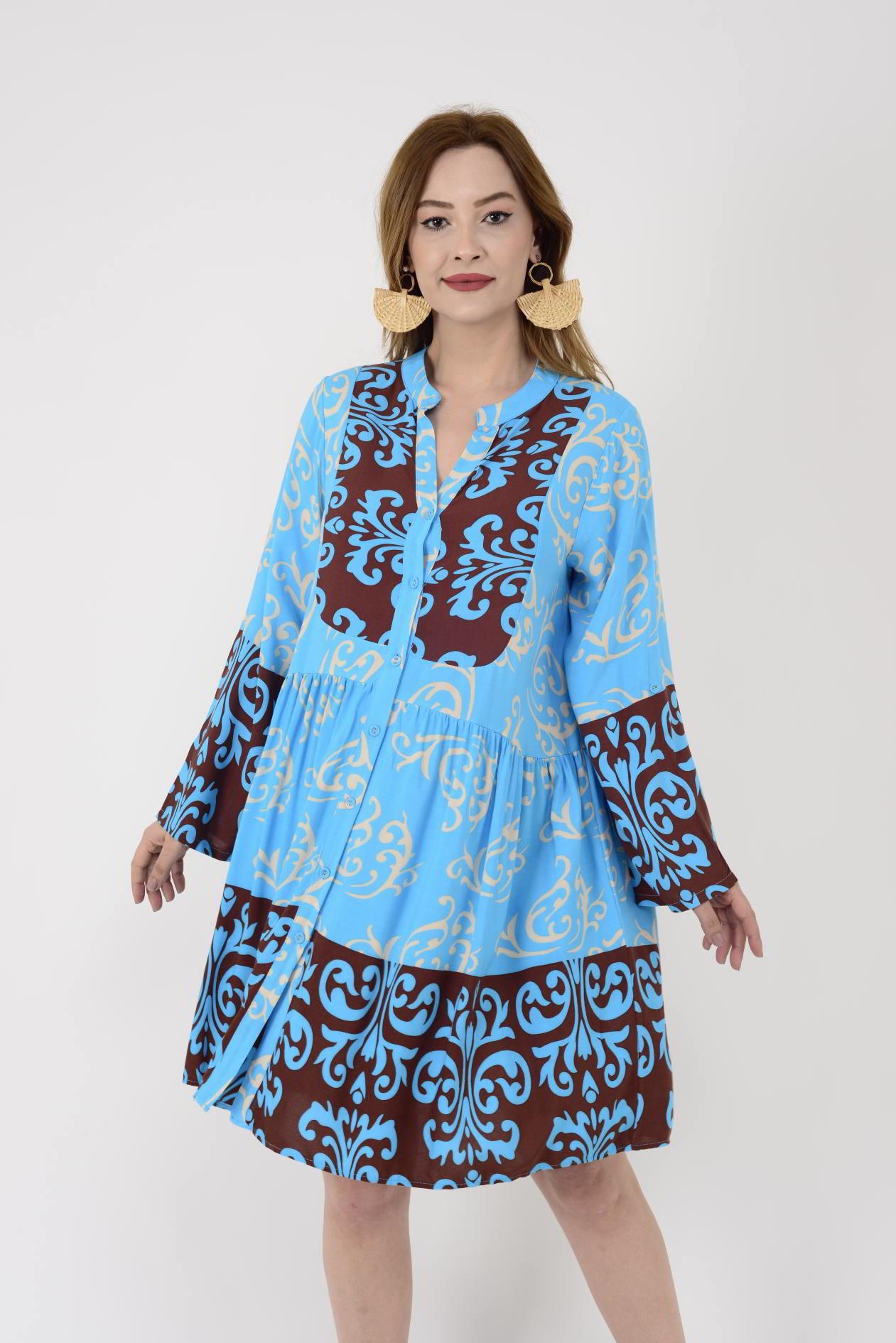 AN10526 REGINA VOLANLI KISA ELBİSE