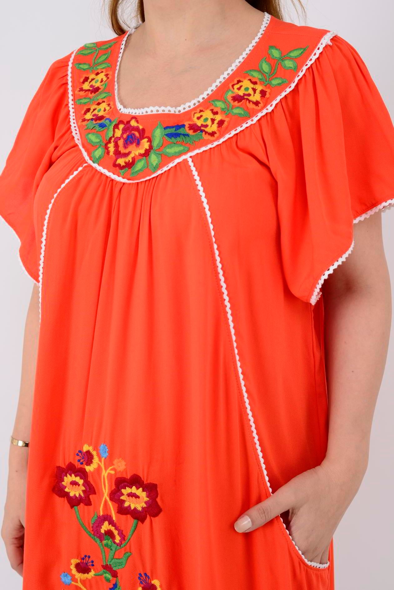 AN10697 NAKIŞ İŞLEMELİ KISA ELBİSE