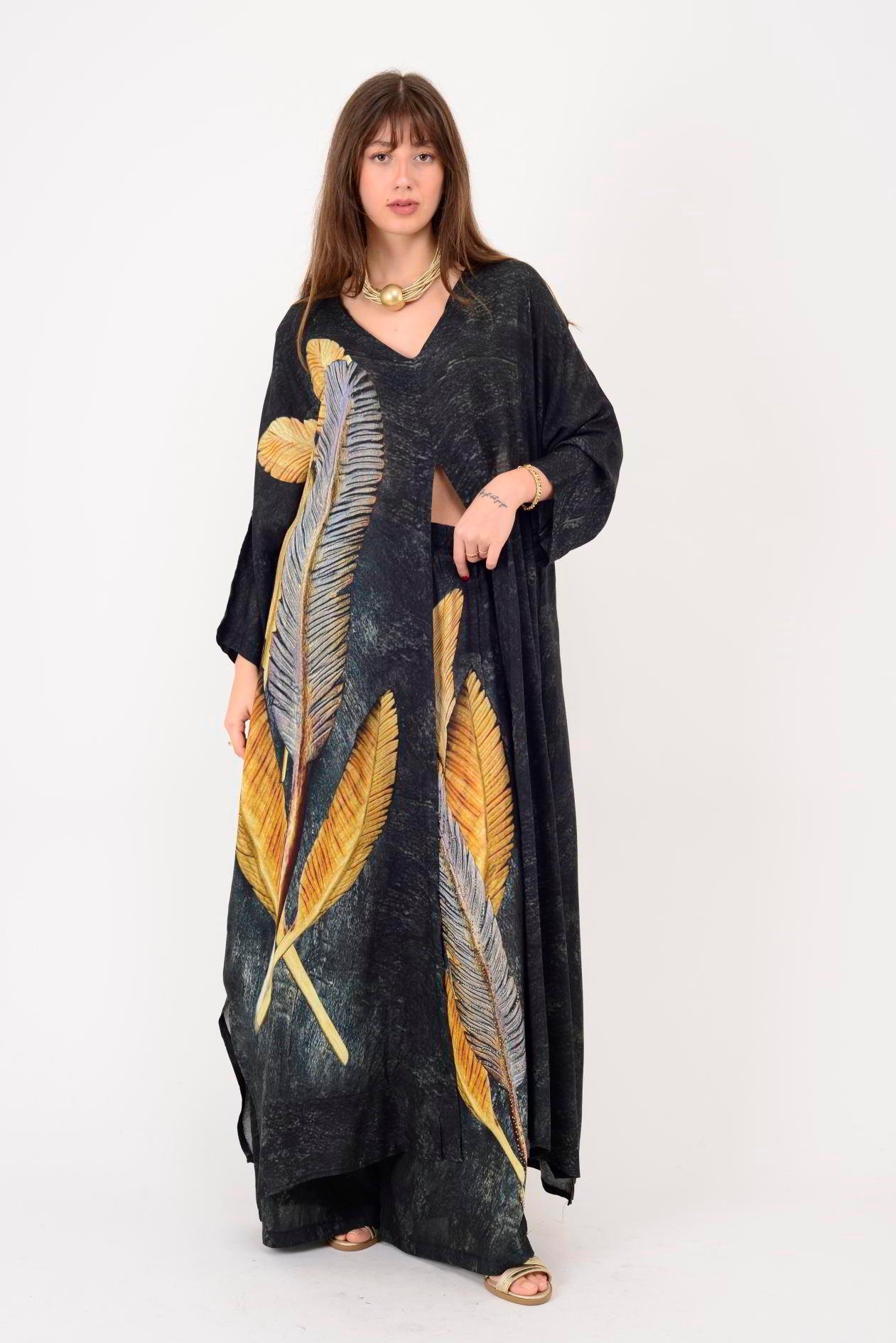 AN10712 FEATHER TAŞ DETAYLI TÜY DESEN TAKIM