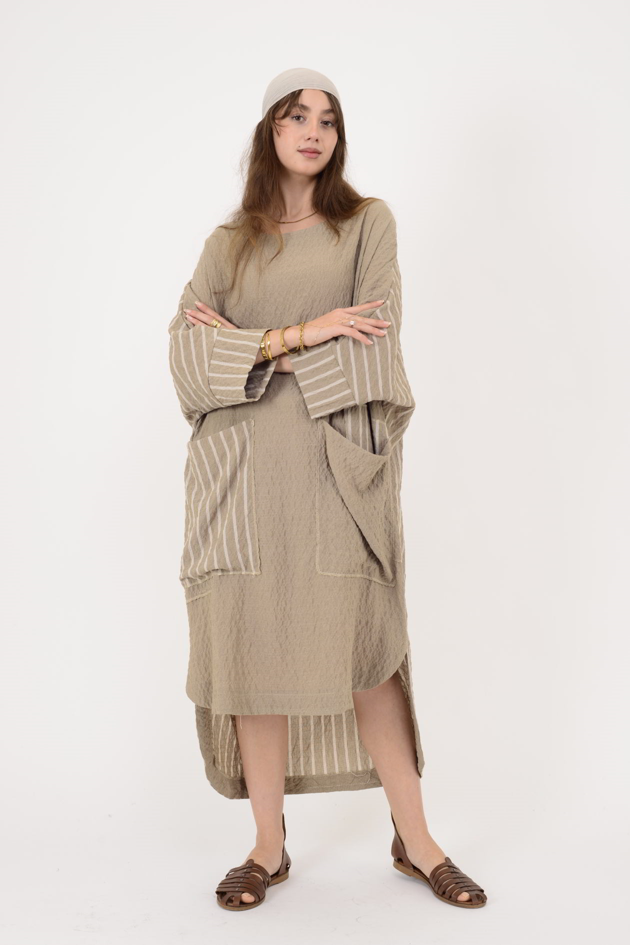 AN10745 BLUNT CEP DETAYLI GOFRE ELBİSE