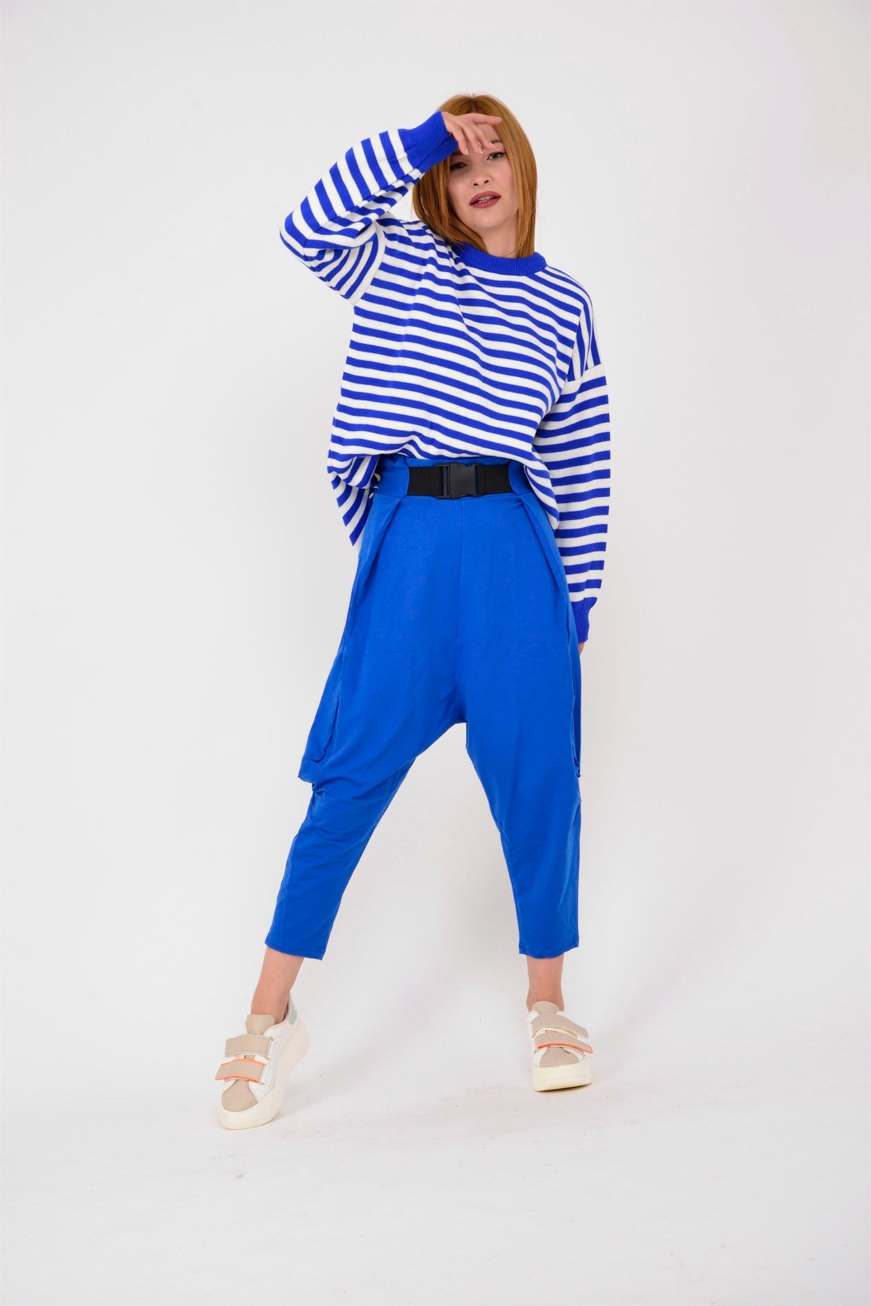 AN2150 KAJU TOKALI KEMER DETAYLI ŞALVAR