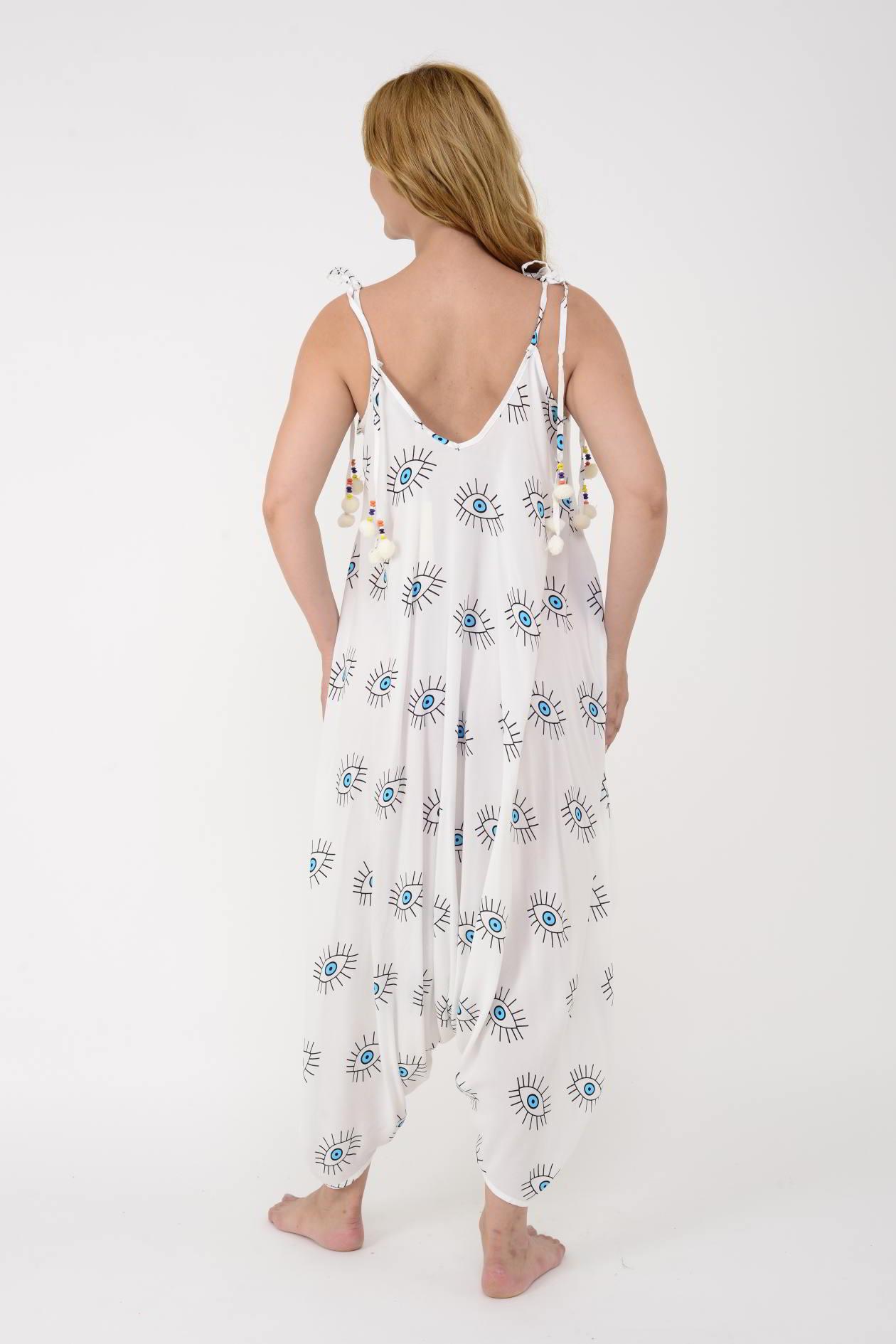 AS34 GÖZ DESENLİ PÜSKÜLLÜ BOHO TULUM