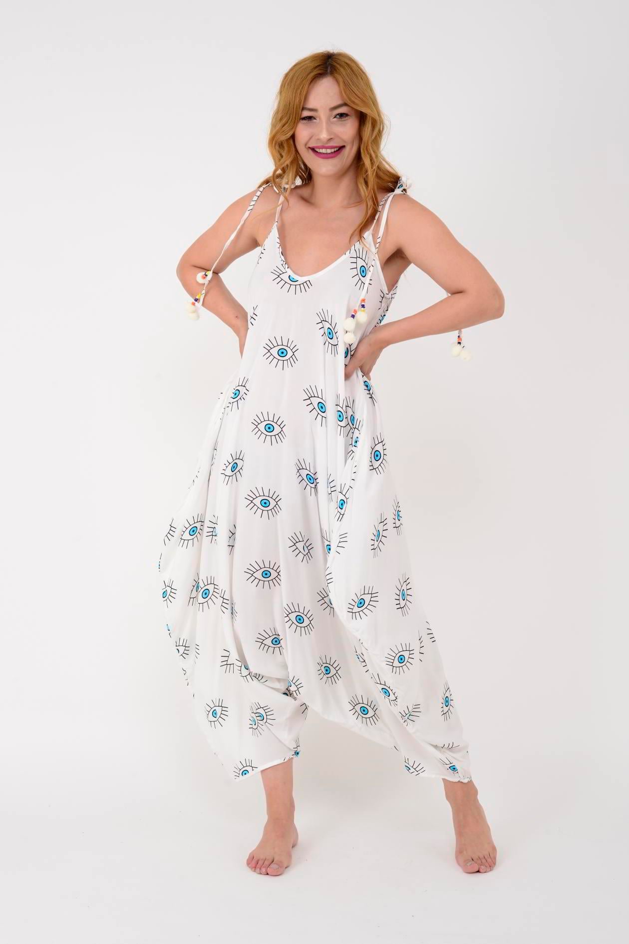 AS34 GÖZ DESENLİ PÜSKÜLLÜ BOHO TULUM