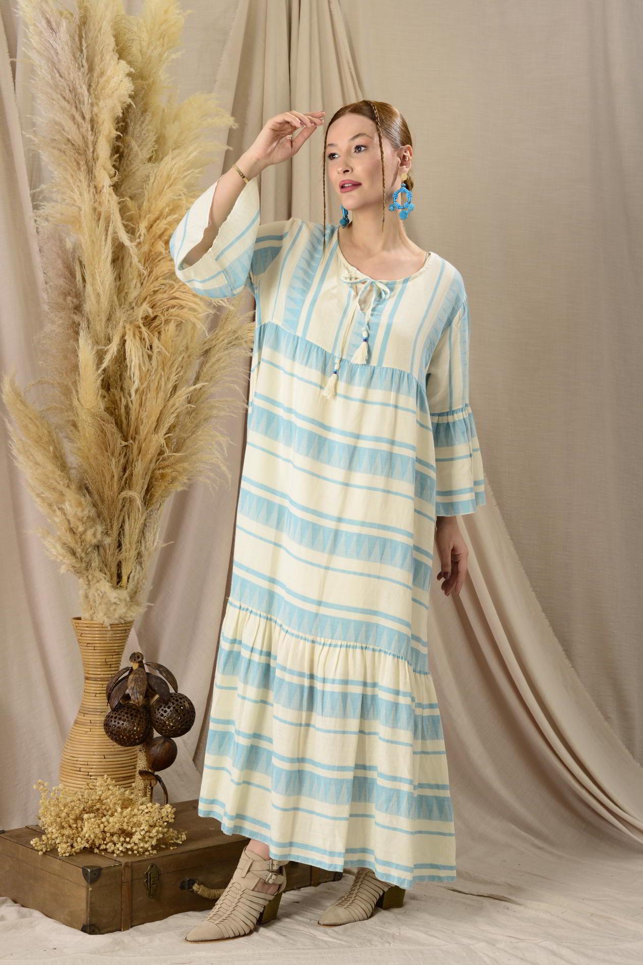 IT10383 FLORA UZUN HAM ELBİSE