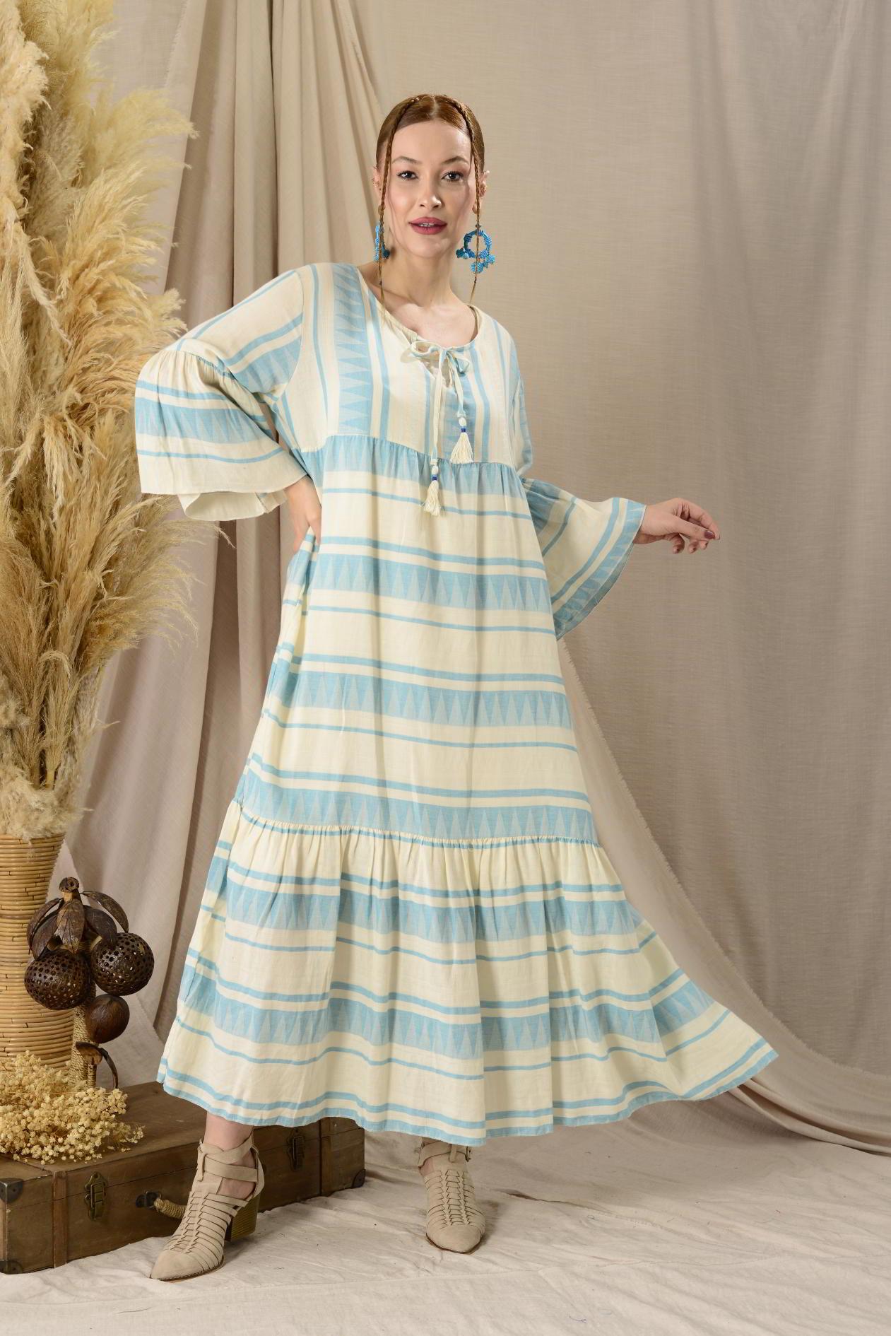 IT10383 FLORA UZUN HAM ELBİSE