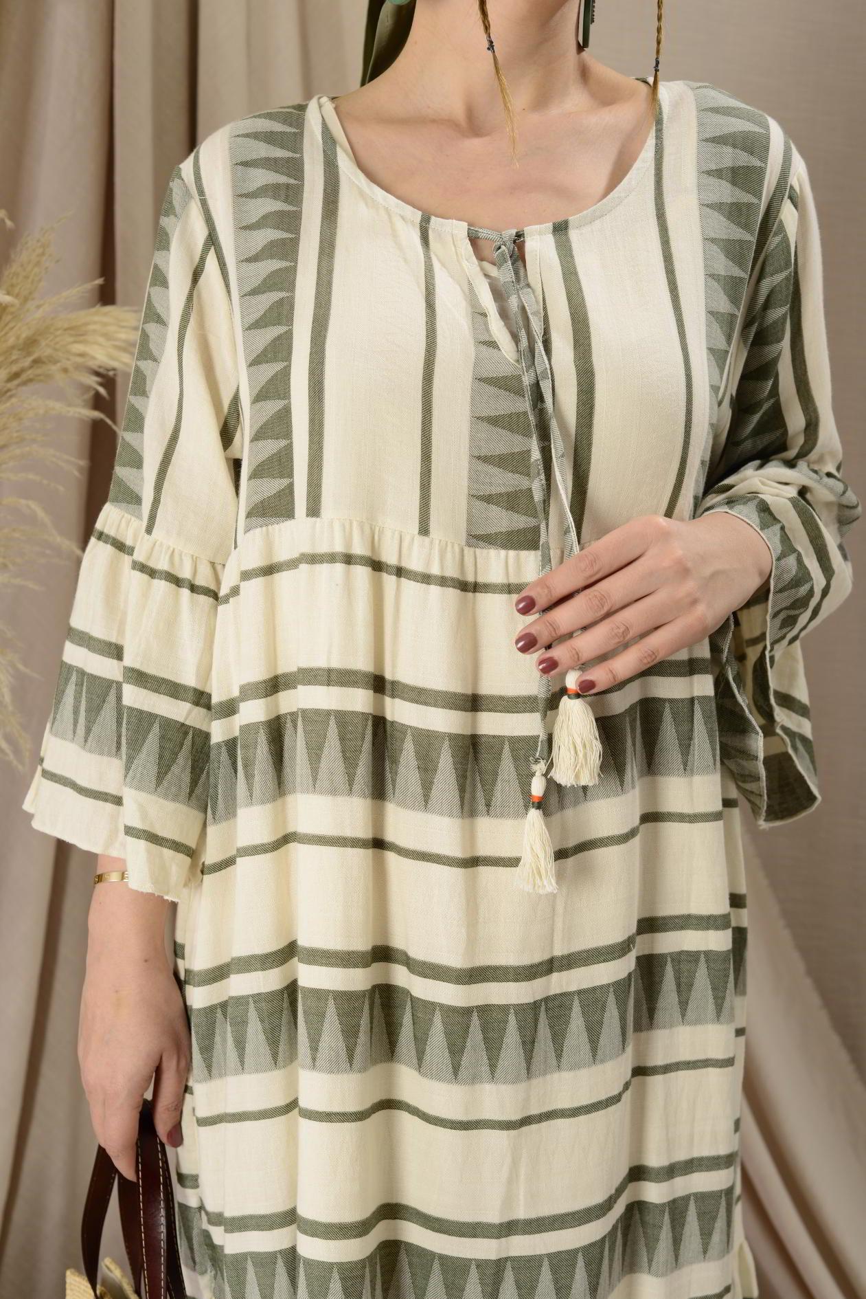 IT10383 FLORA UZUN HAM ELBİSE