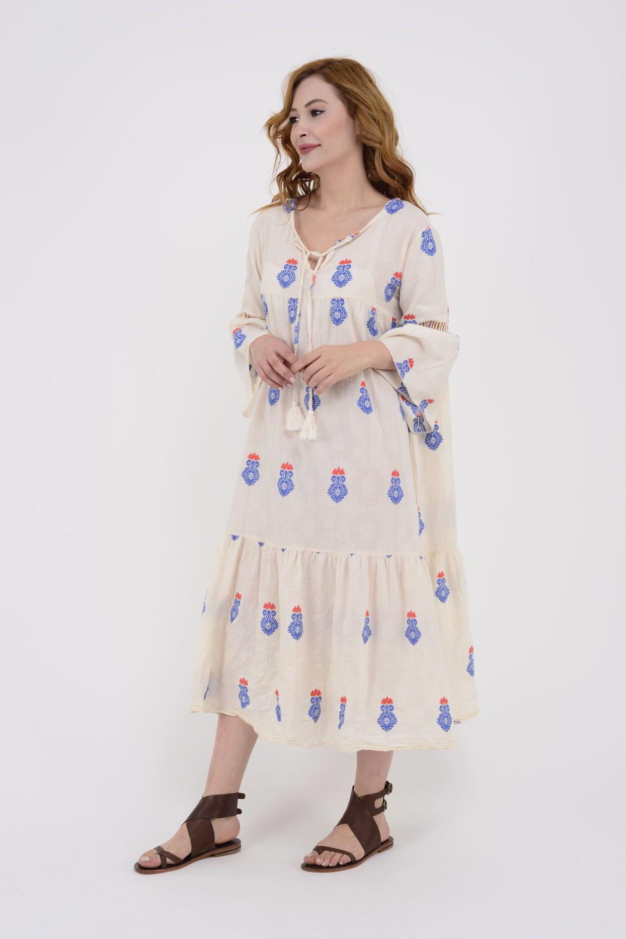 IT10383 FLORA UZUN HAM ELBİSE