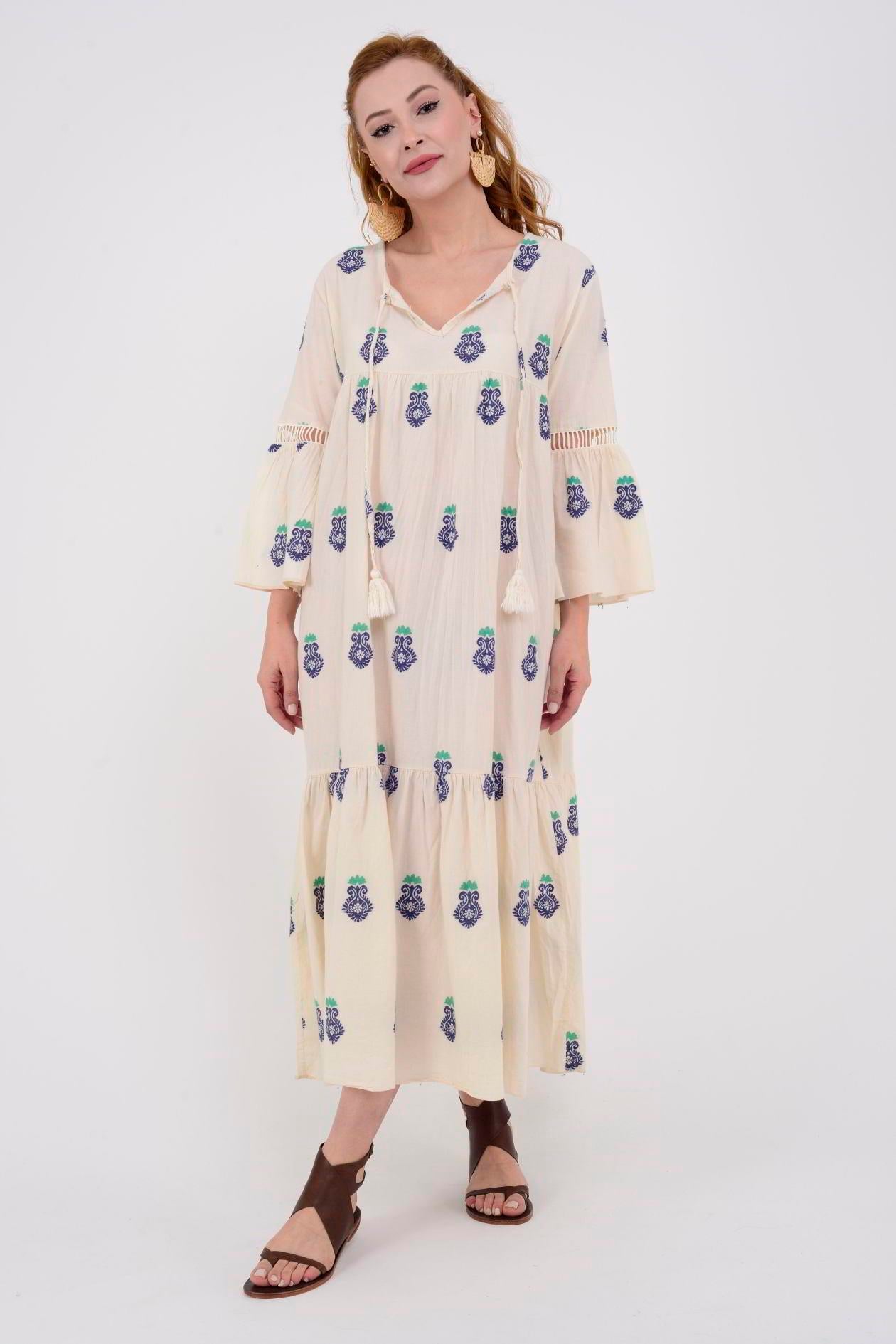 IT10383 FLORA UZUN ELBİSE