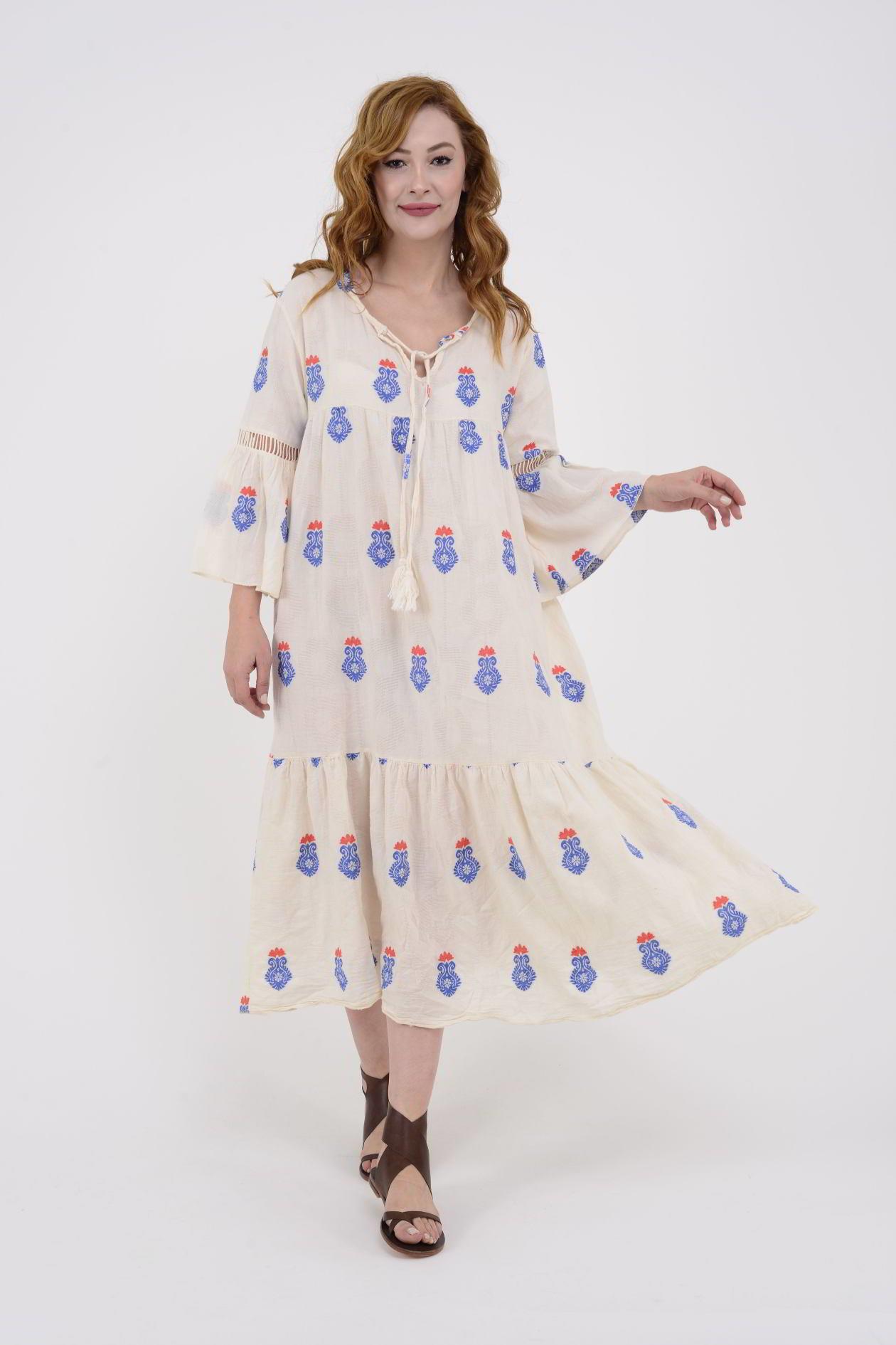 IT10383 FLORA UZUN HAM ELBİSE