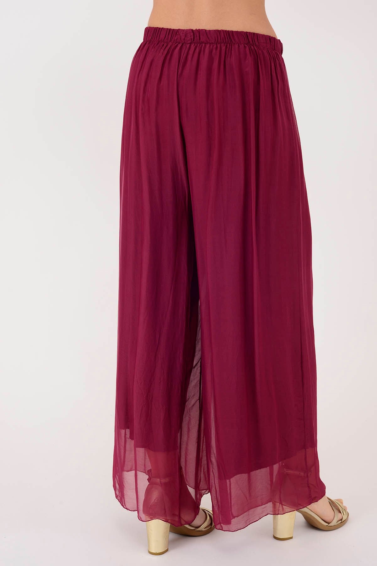 SN015 BELİ LASTİKLİ İPEK PANTOLON