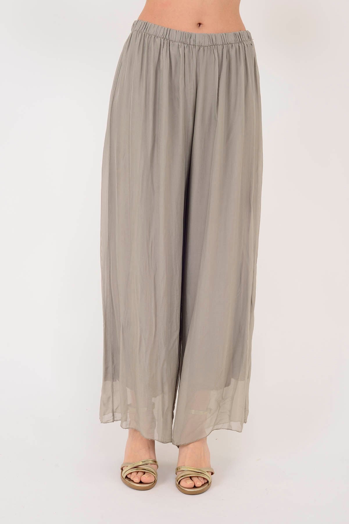 SN015 BELİ LASTİKLİ İPEK PANTOLON