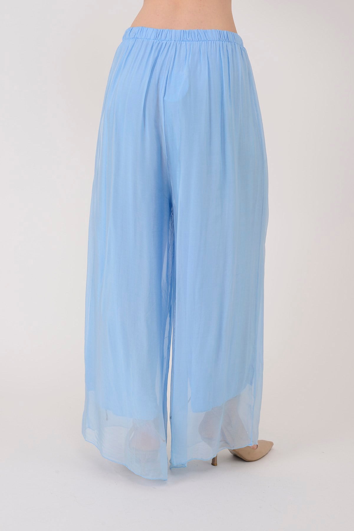 SN015 BELİ LASTİKLİ İPEK PANTOLON