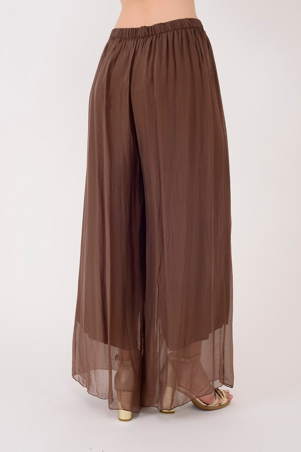 SN015 BELİ LASTİKLİ İPEK PANTOLON