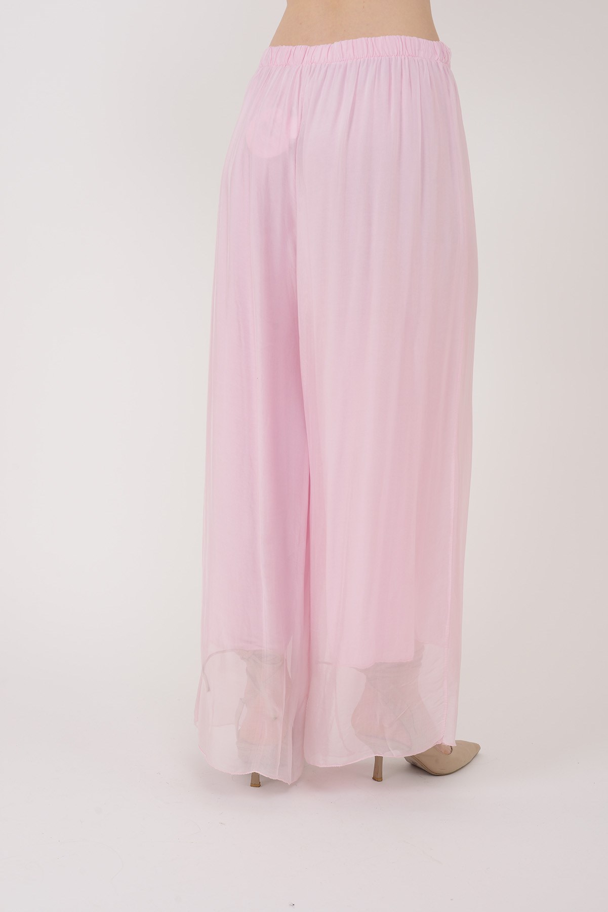 SN015 BELİ LASTİKLİ İPEK PANTOLON