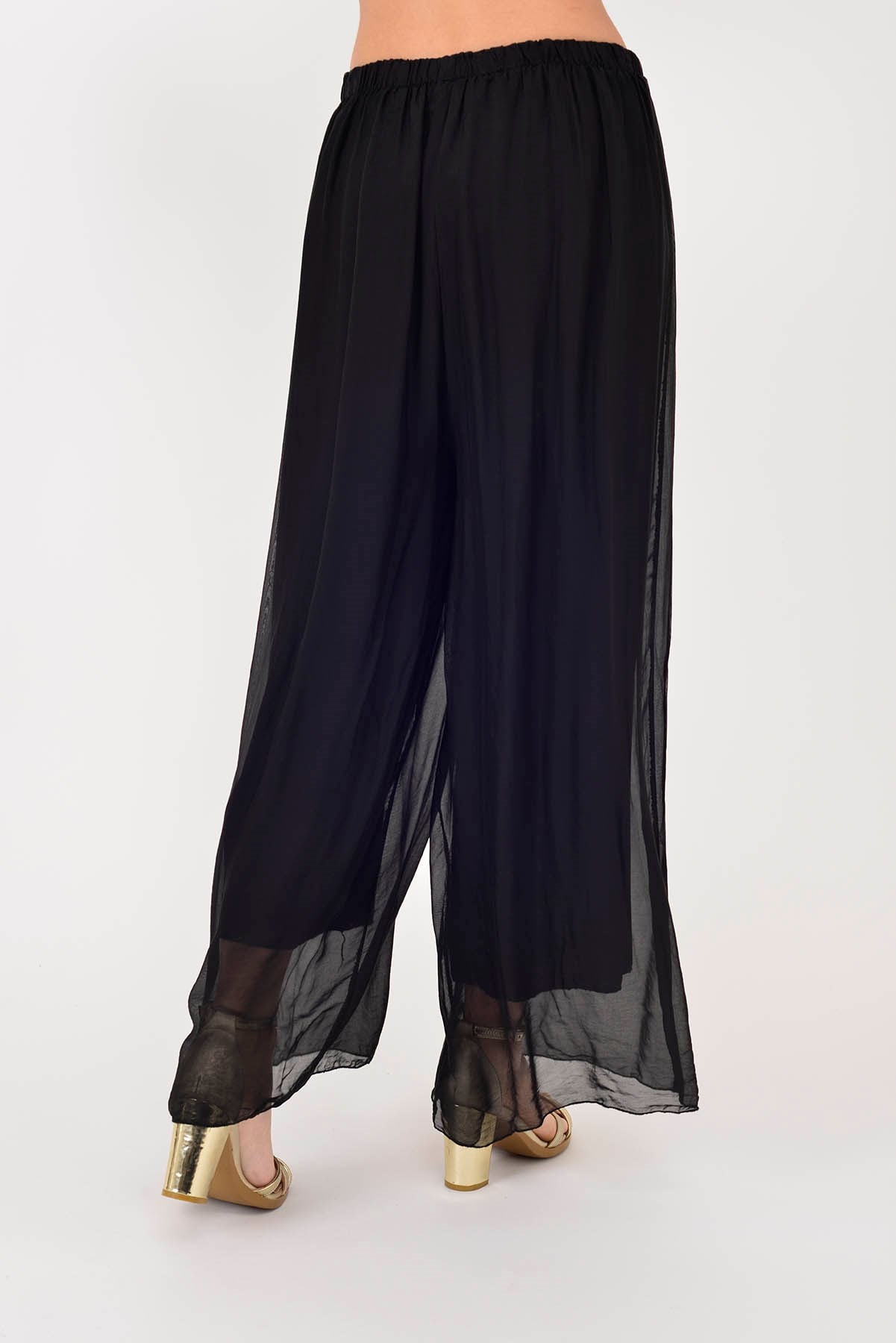 SN015 BELİ LASTİKLİ İPEK PANTOLON