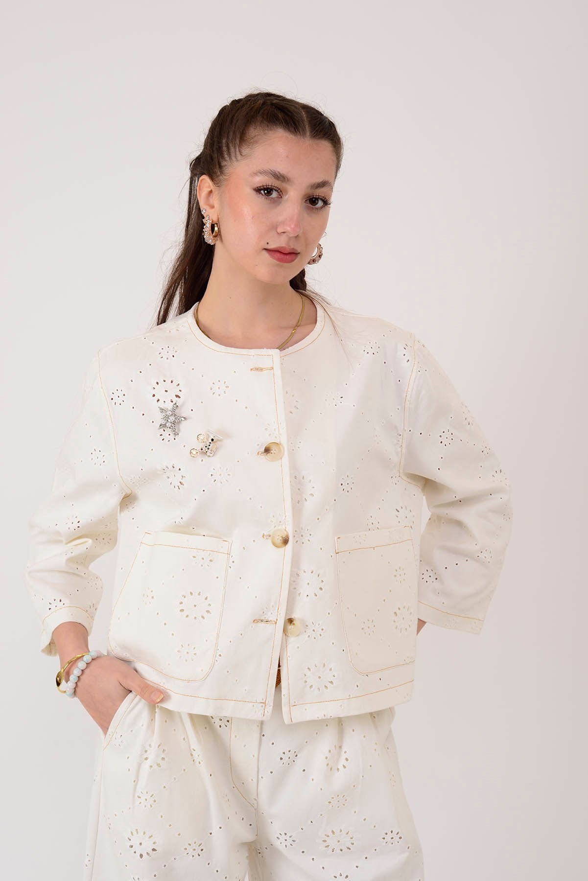 SN601 DAIZY FİSTO DETAYLI 2Lİ TAKIM