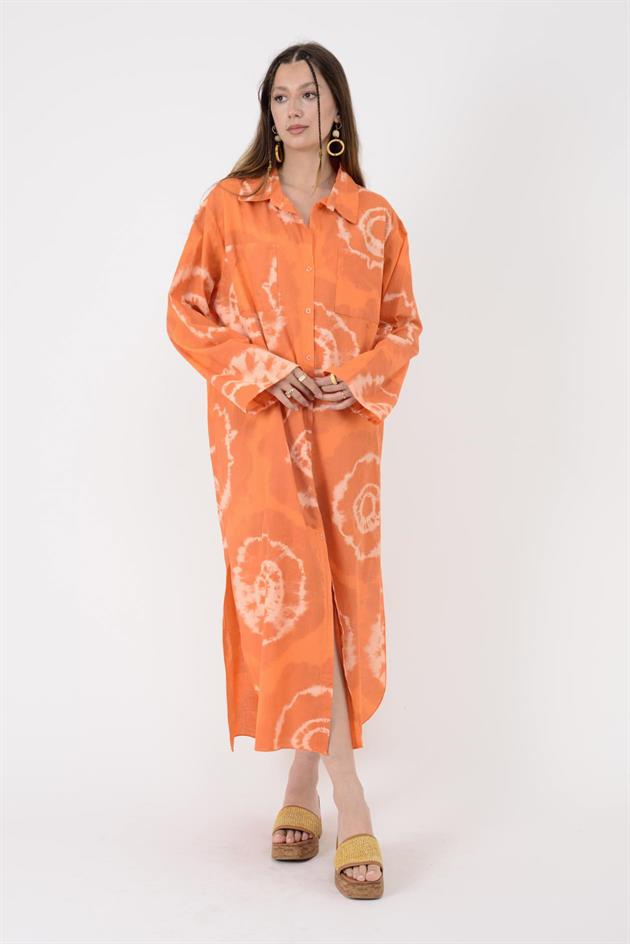0166 BATİK DESEN GÖMLEK ELBİSE